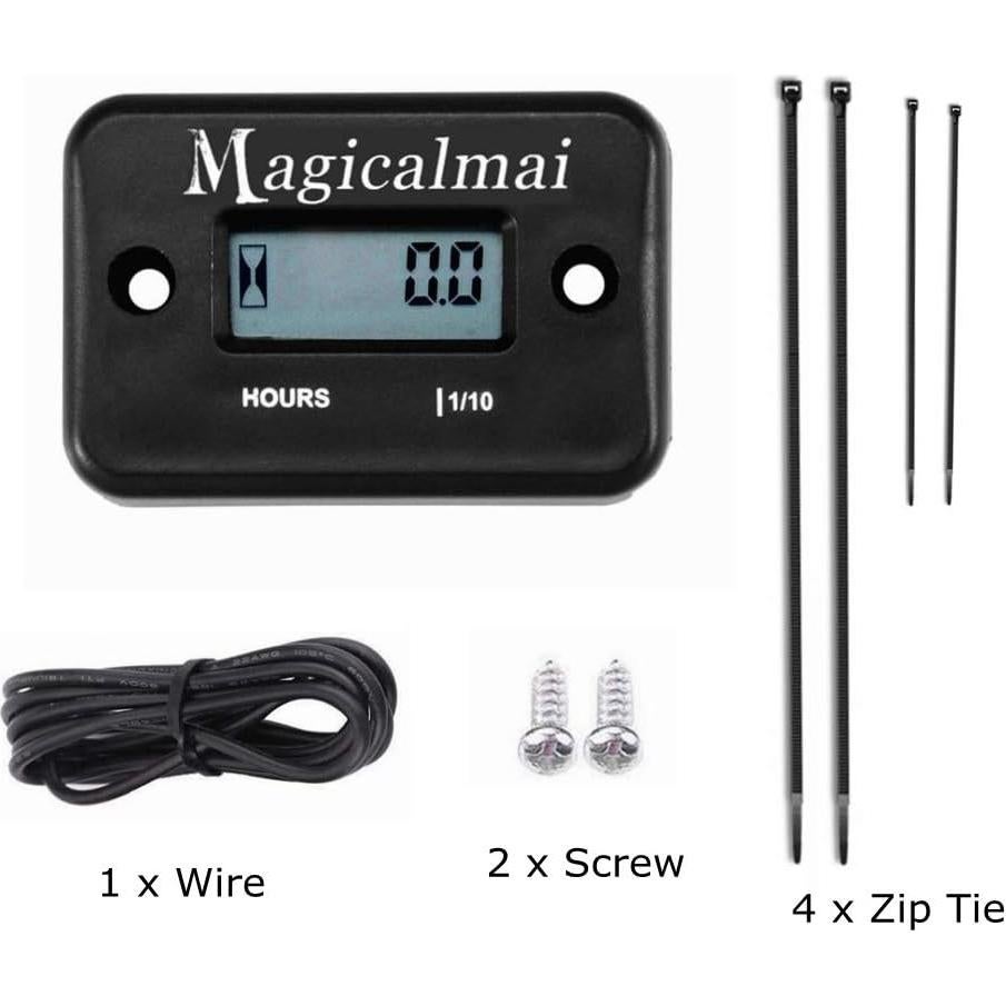 Contador de Horas Inductivo Magicalmai para Motores y Generadores - Negro