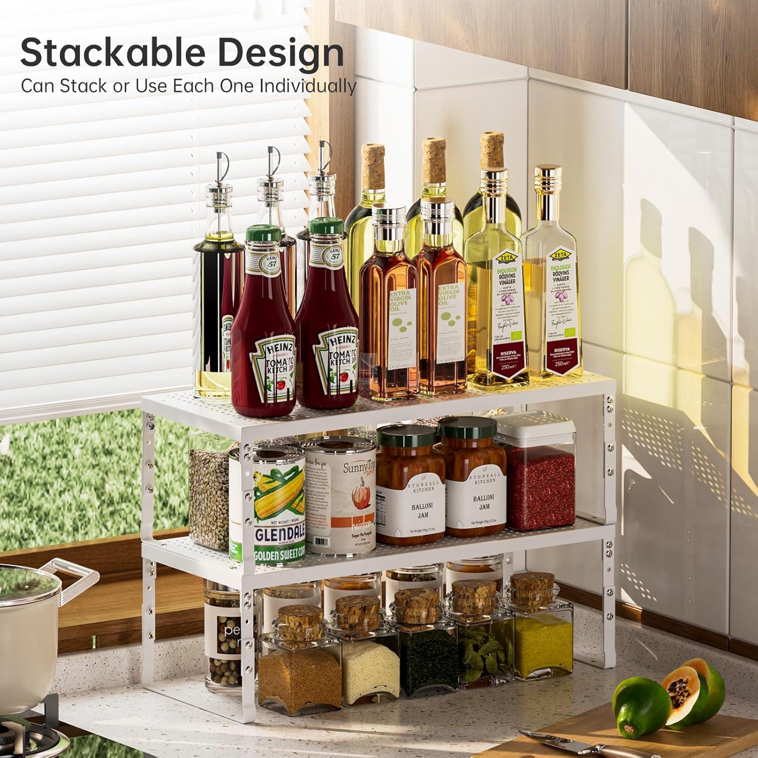 Estante Organizador de Cocina Ipotive Expandible 2 Paquetes Blanco