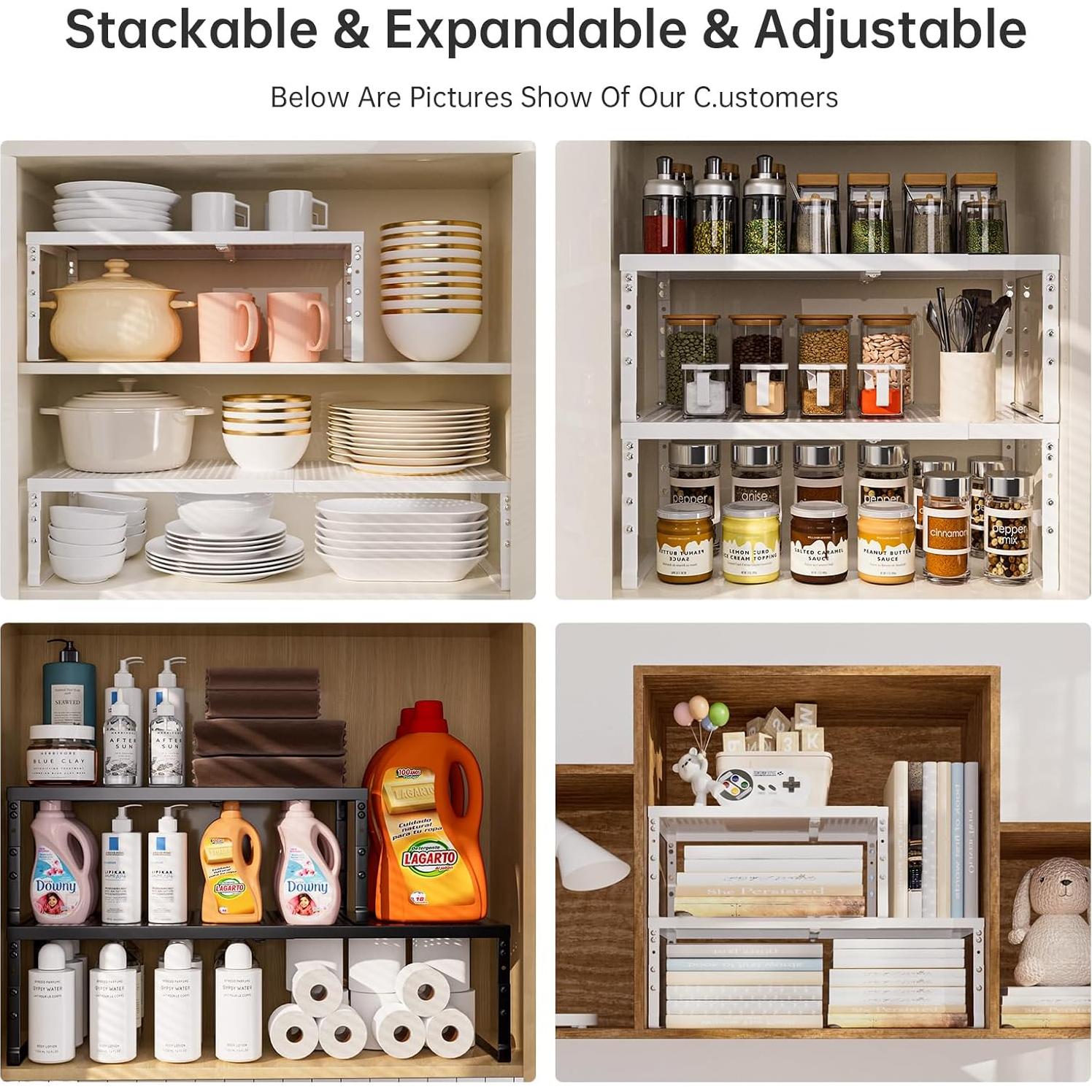 Estante Organizador de Cocina Ipotive Expandible 2 Paquetes Blanco