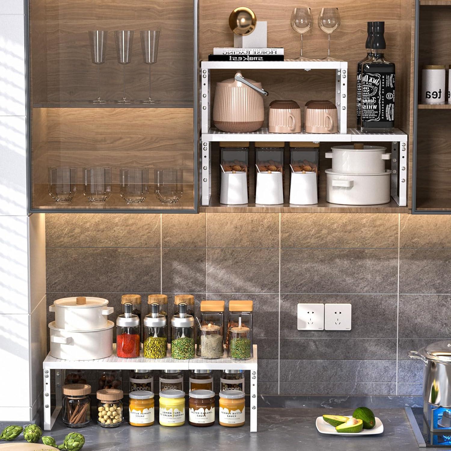 Estante Organizador de Cocina Ipotive Expandible 2 Paquetes Blanco