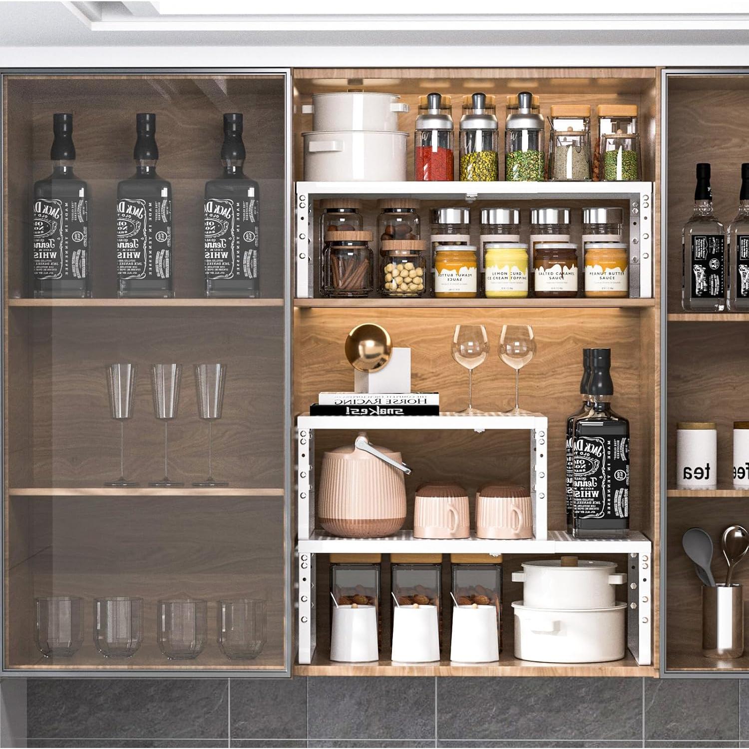 Estante Organizador de Cocina Ipotive Expandible 2 Paquetes Blanco