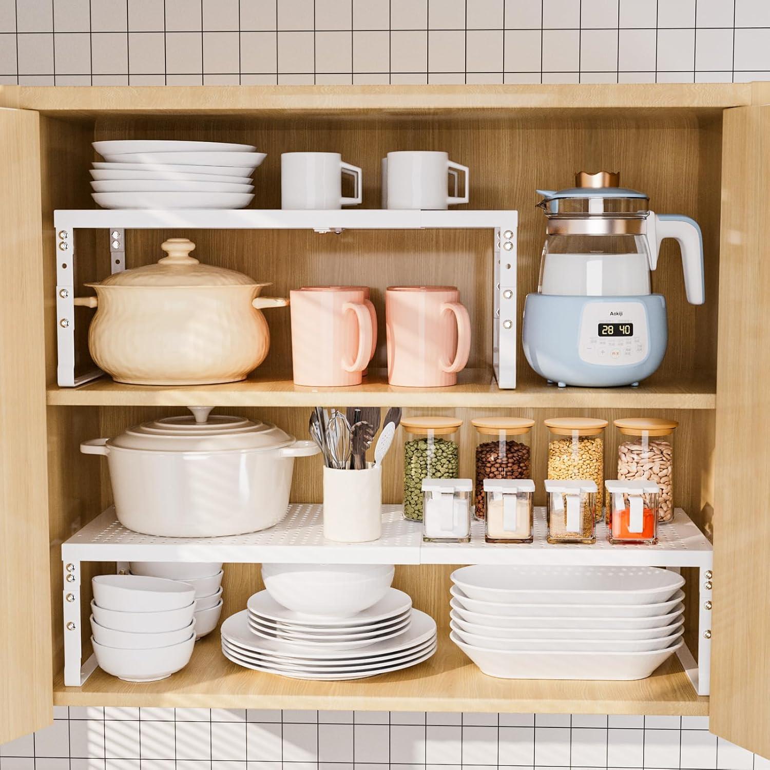 Estante Organizador de Cocina Ipotive Expandible 2 Paquetes Blanco