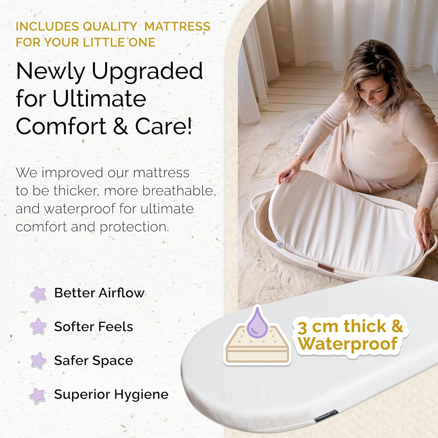 Cesta de Cambio de Pañales Yunioo Beige 80x42 cm