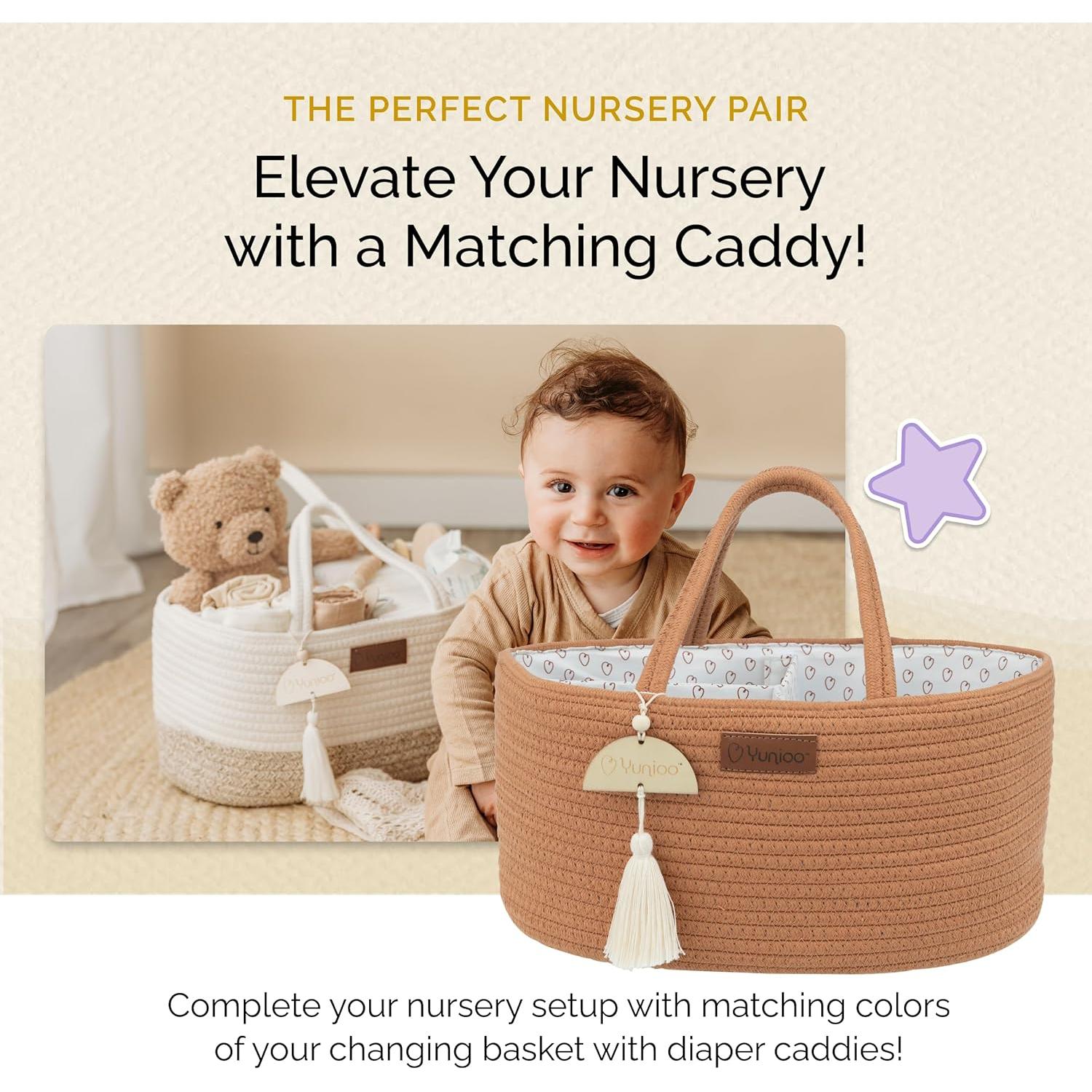 Cesta de Cambio de Pañales Yunioo Beige 80x42 cm