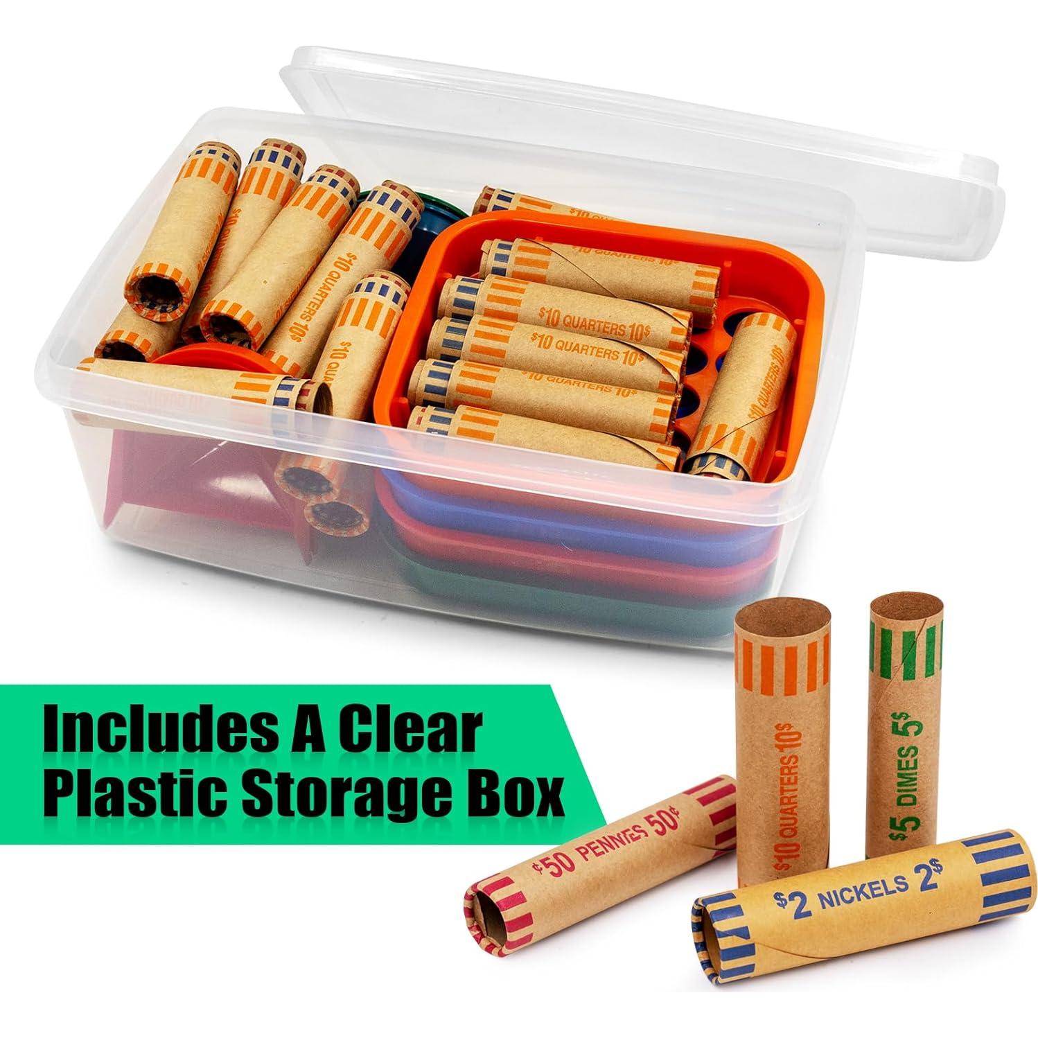 Set Clasificador de Monedas Sumrftn con 4 Bandejas y 72 Envoltorios