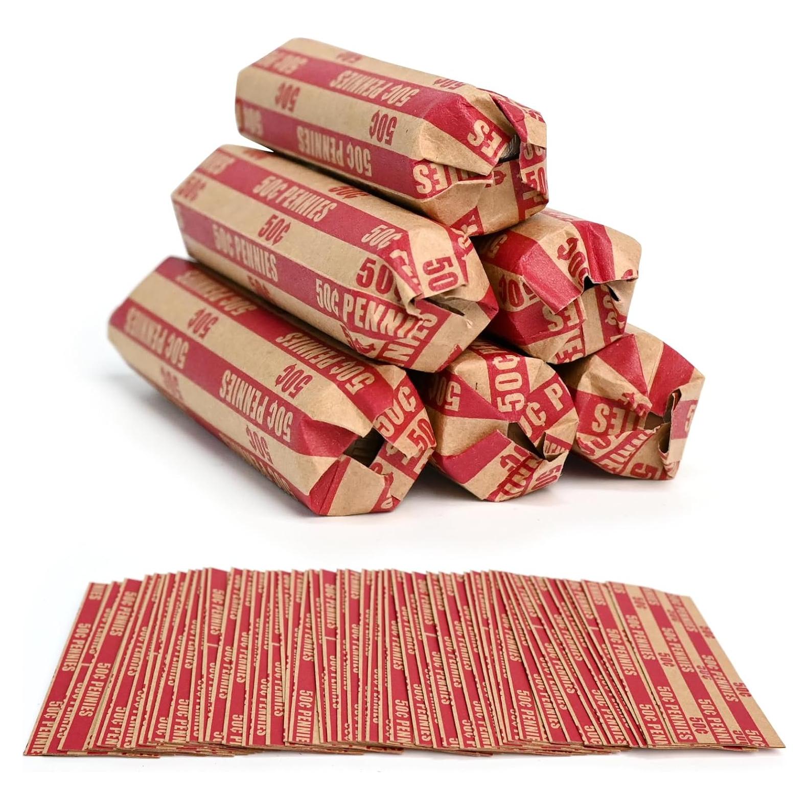 Envolturas de Monedas L GUSTADO 105 Pcs Centavos Rojo