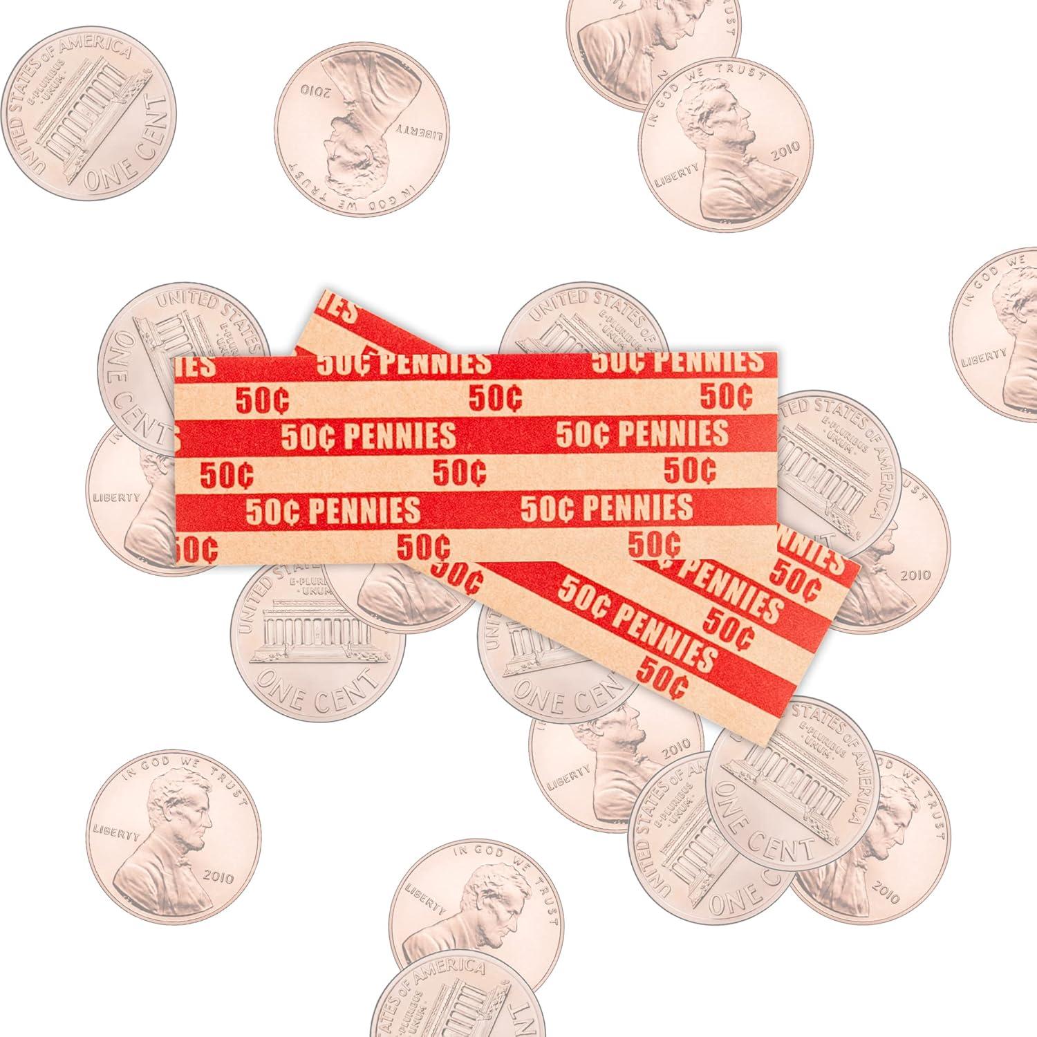 Envolturas de Monedas L GUSTADO 105 Pcs Centavos Rojo