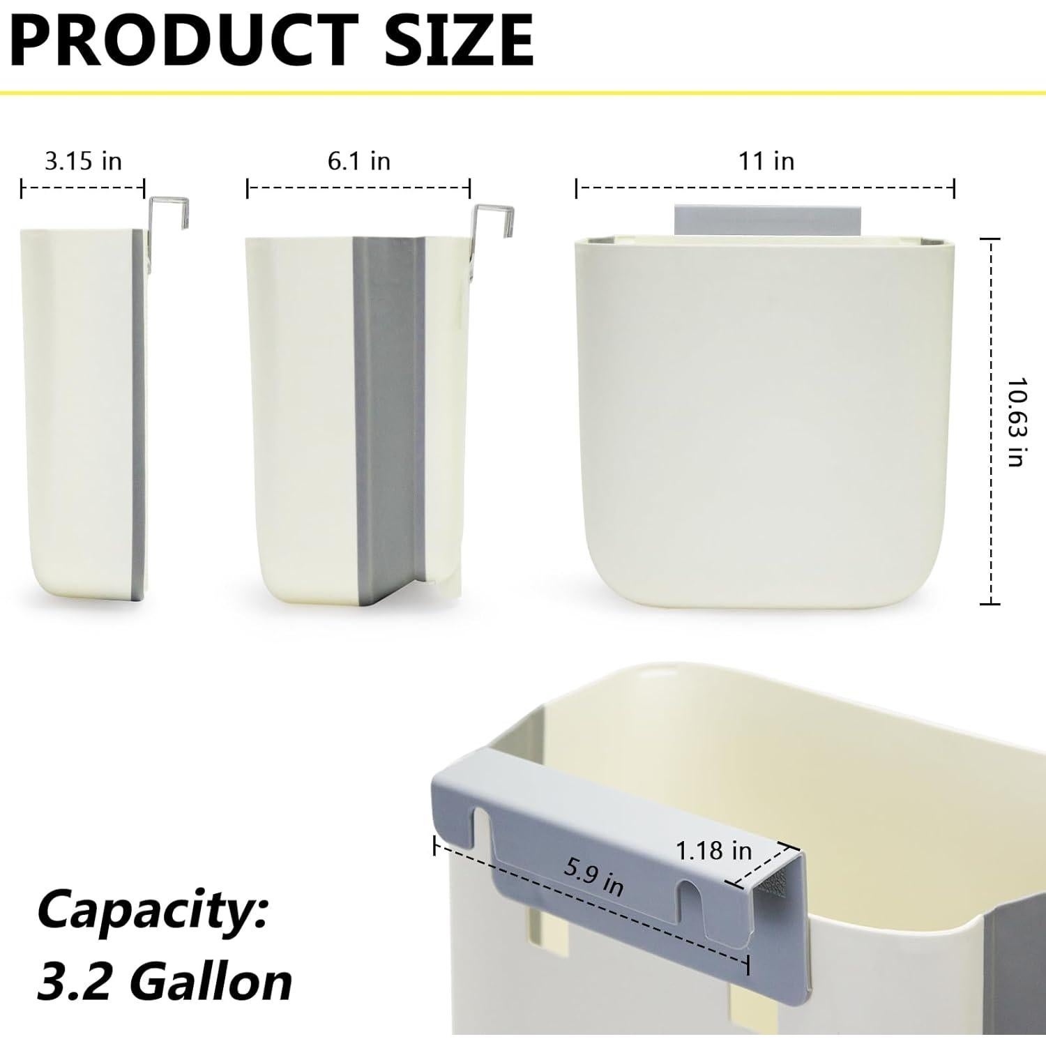 Cubo de Basura Plegable Soddeph 12.1L con Tapa Beige