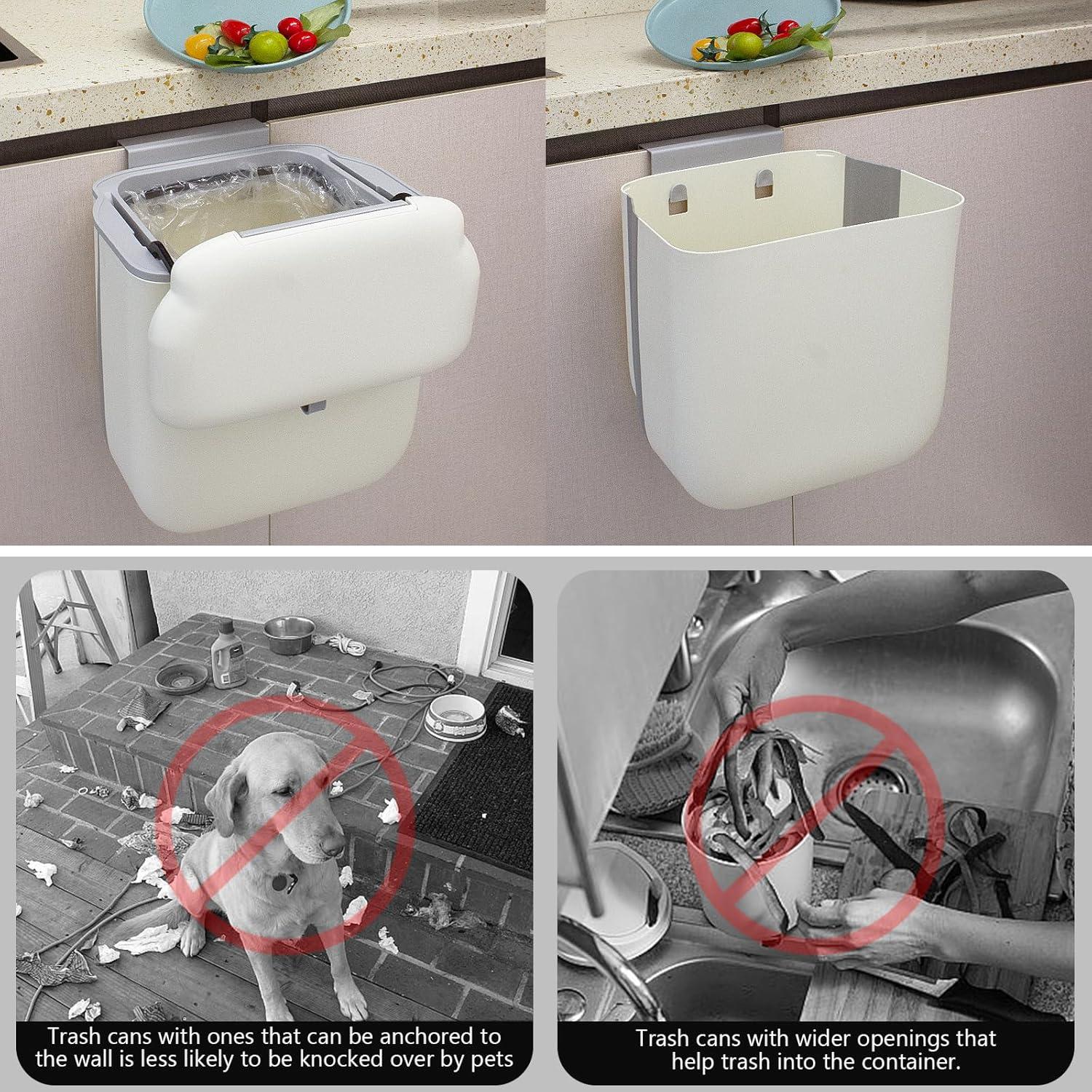 Cubo de Basura Plegable Soddeph 12.1L con Tapa Beige