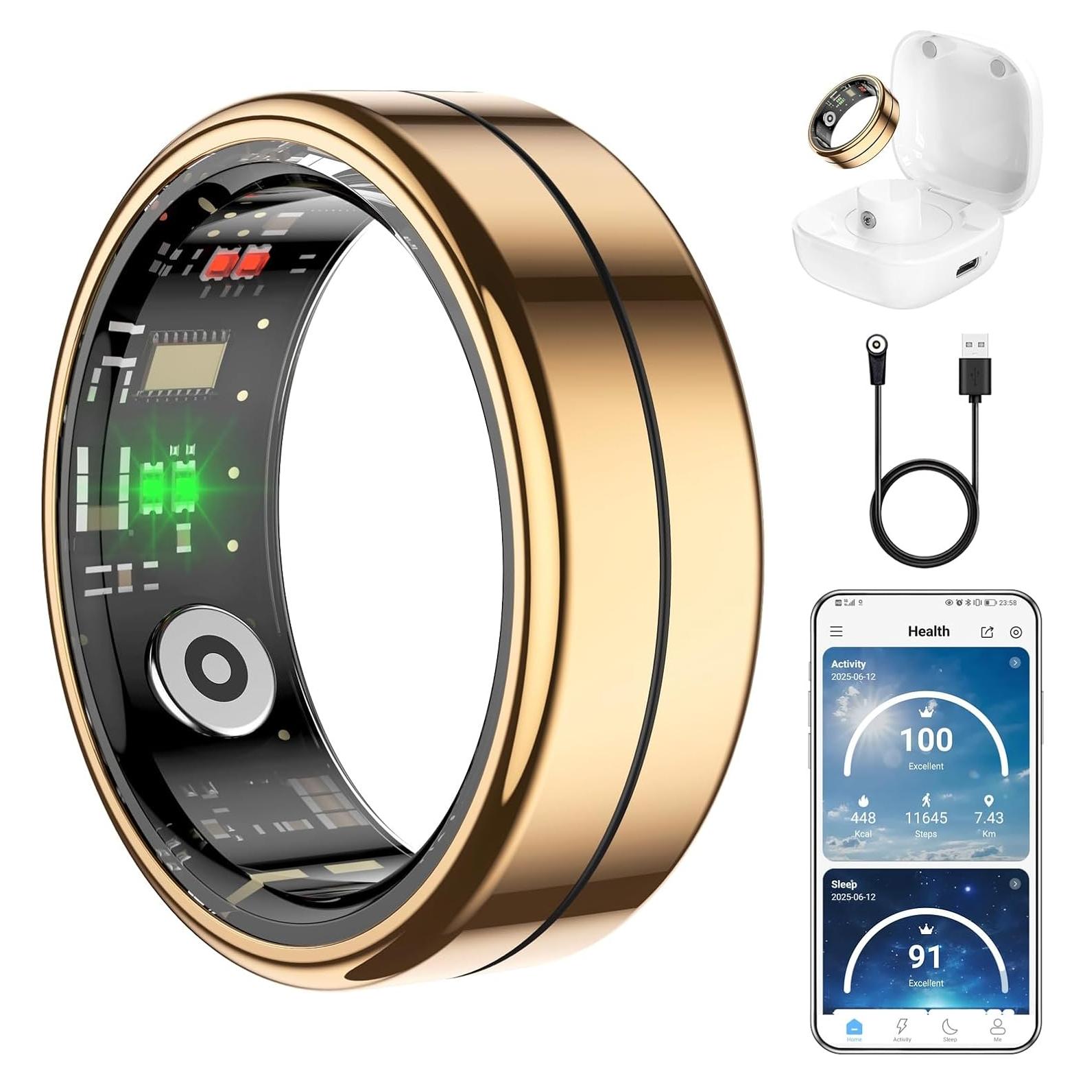 Anillo Inteligente Tiantianka para Salud y Actividad - Oro 11