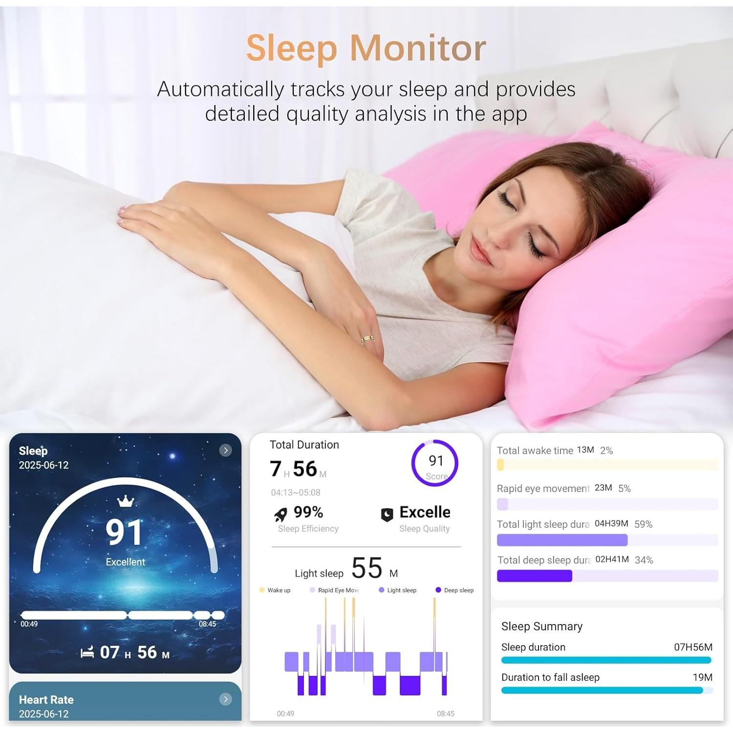 Anillo Inteligente Tiantianka para Salud y Actividad - Oro 11