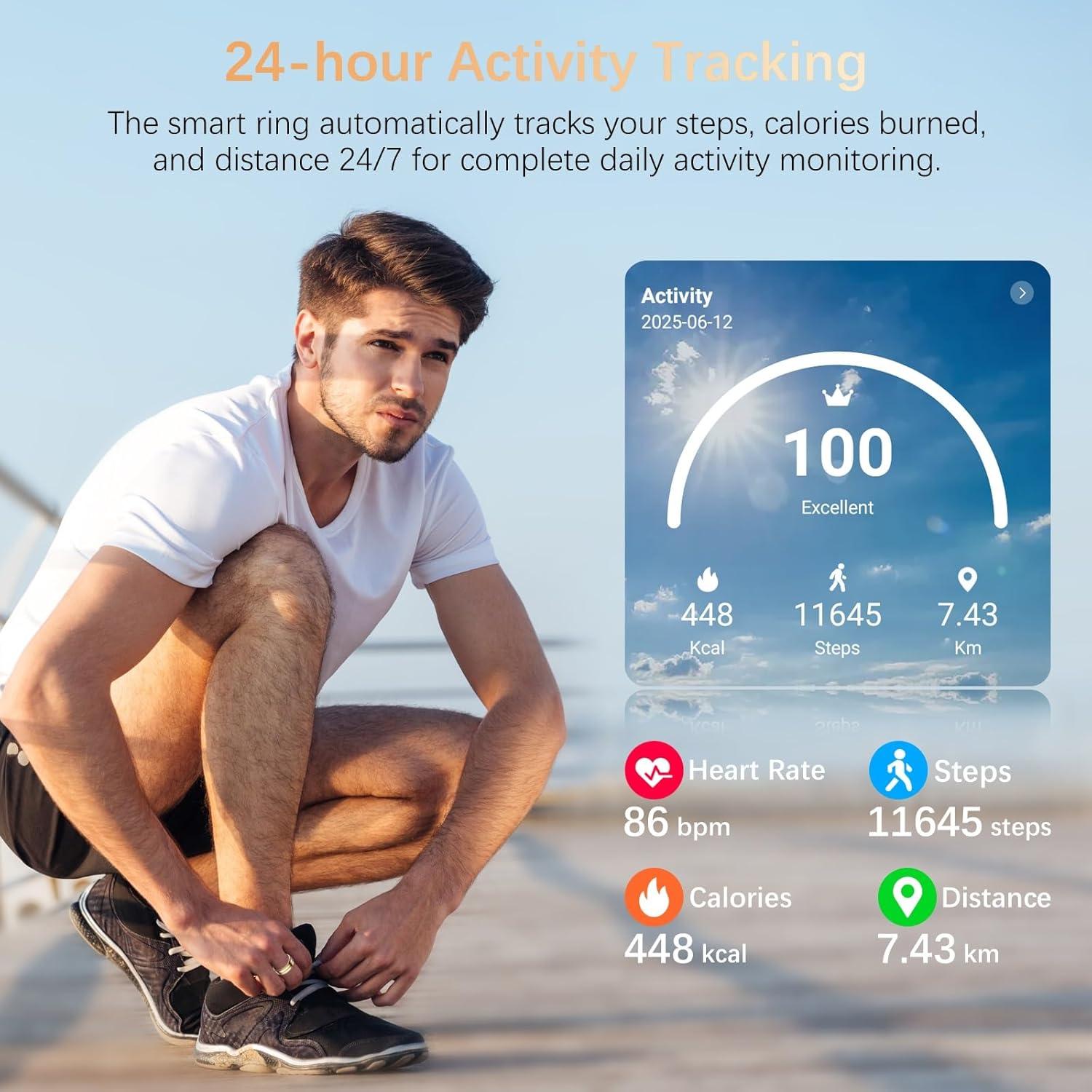 Anillo Inteligente Tiantianka para Salud y Actividad - Oro 11