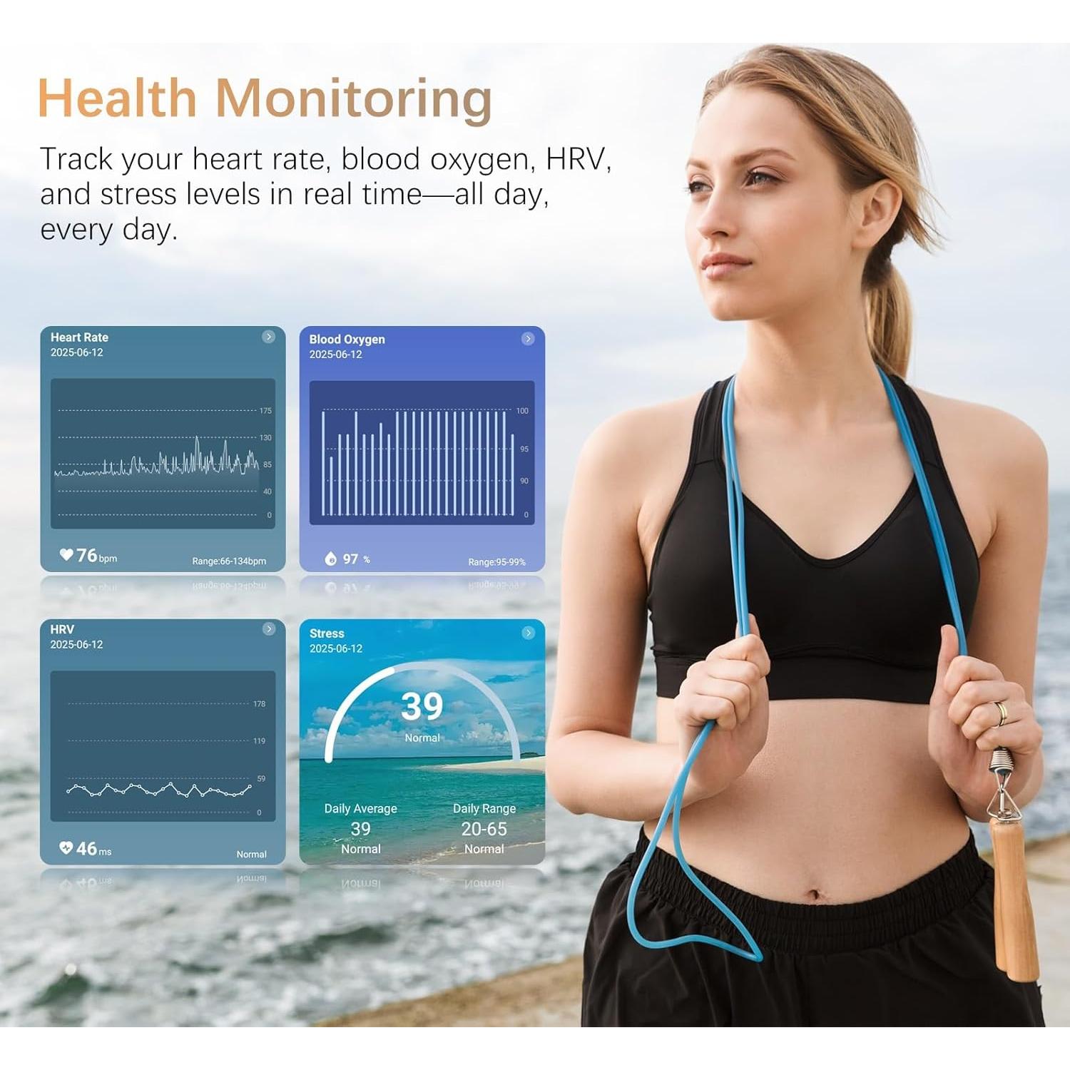 Anillo Inteligente Tiantianka para Salud y Actividad - Oro 11