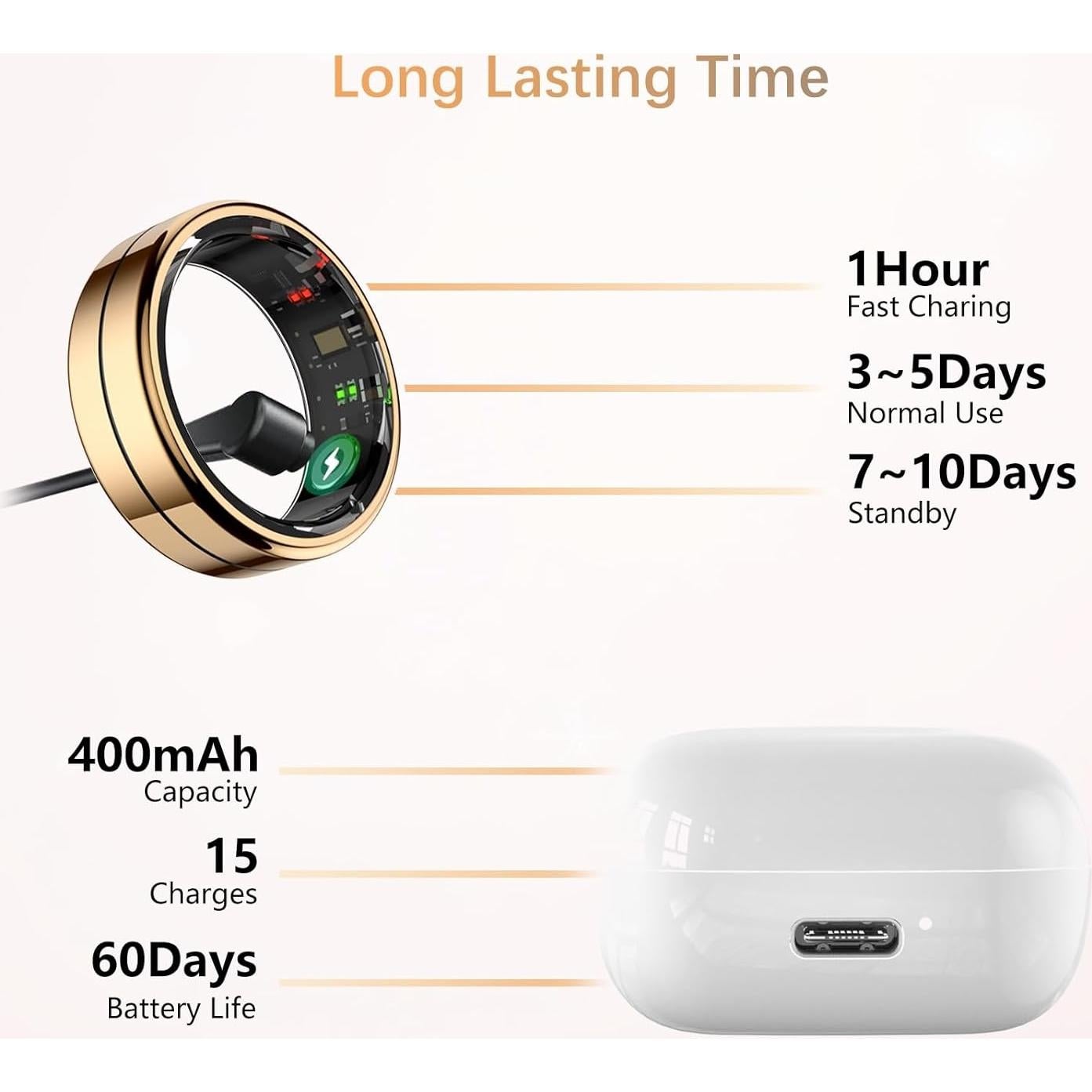 Anillo Inteligente Tiantianka para Salud y Actividad - Oro 11