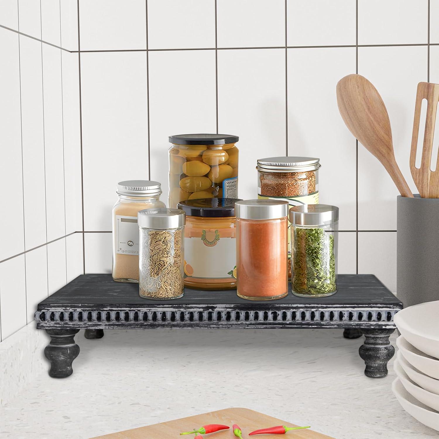 Soporte de Exhibición de Madera Negra Vintage MAONAME 40.6x30.5cm