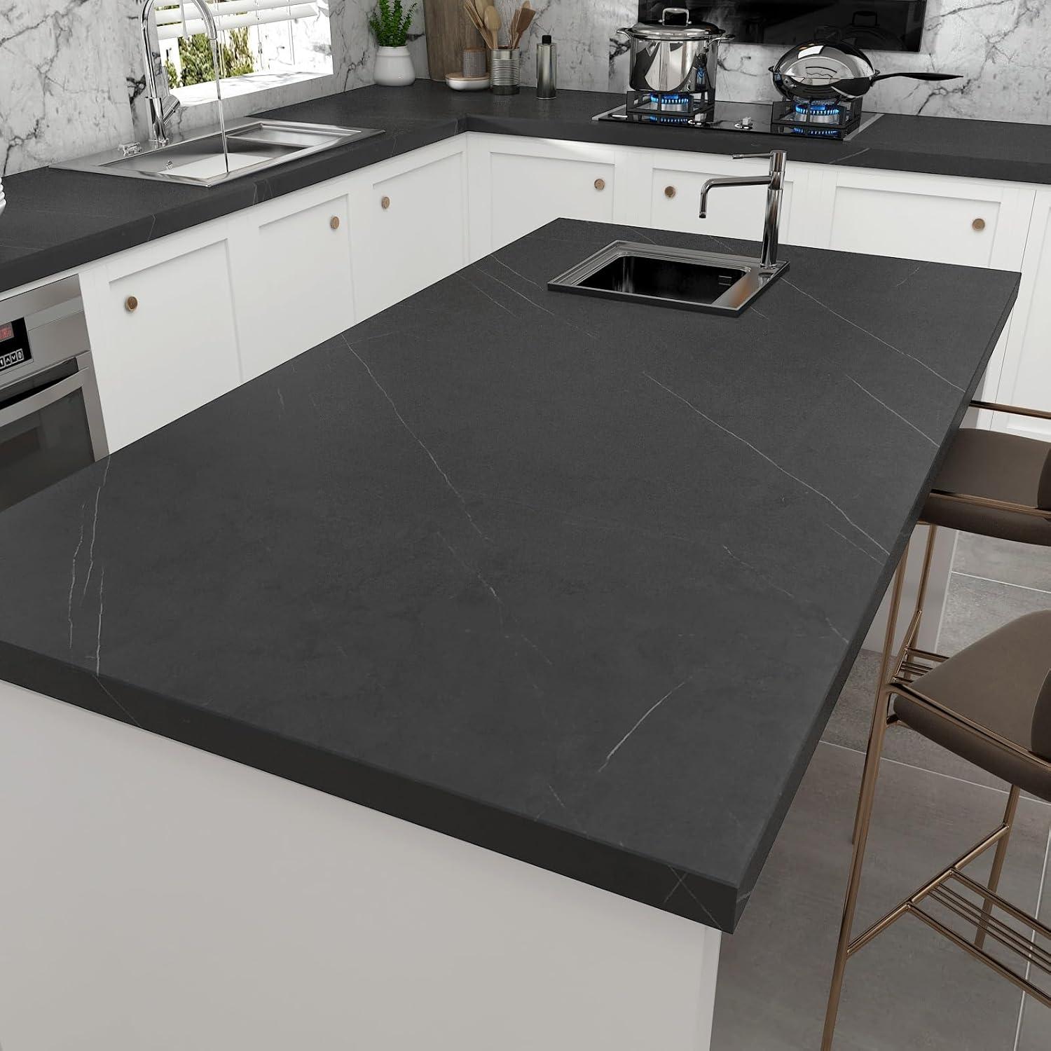 Papel Contacto de Mármol Negro Decotalk 30x12m Autoadhesivo