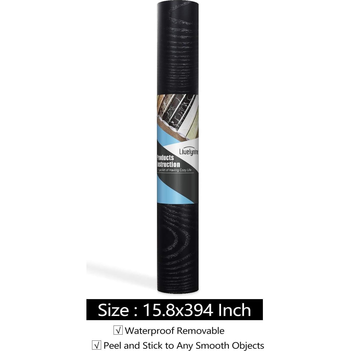 Papel Contacto Autoadhesivo Livelynine 40cm x 10m Madera Negra