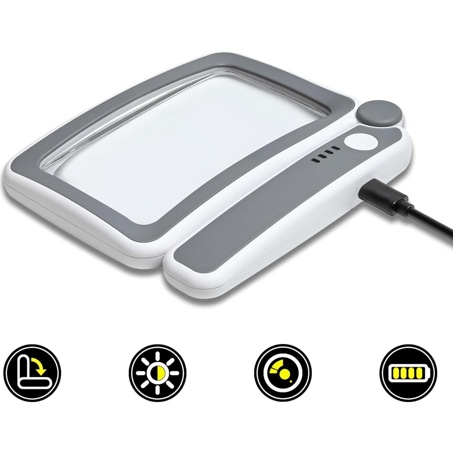 Lupa LED recargable TECHSHARE 4X con brillo ajustable