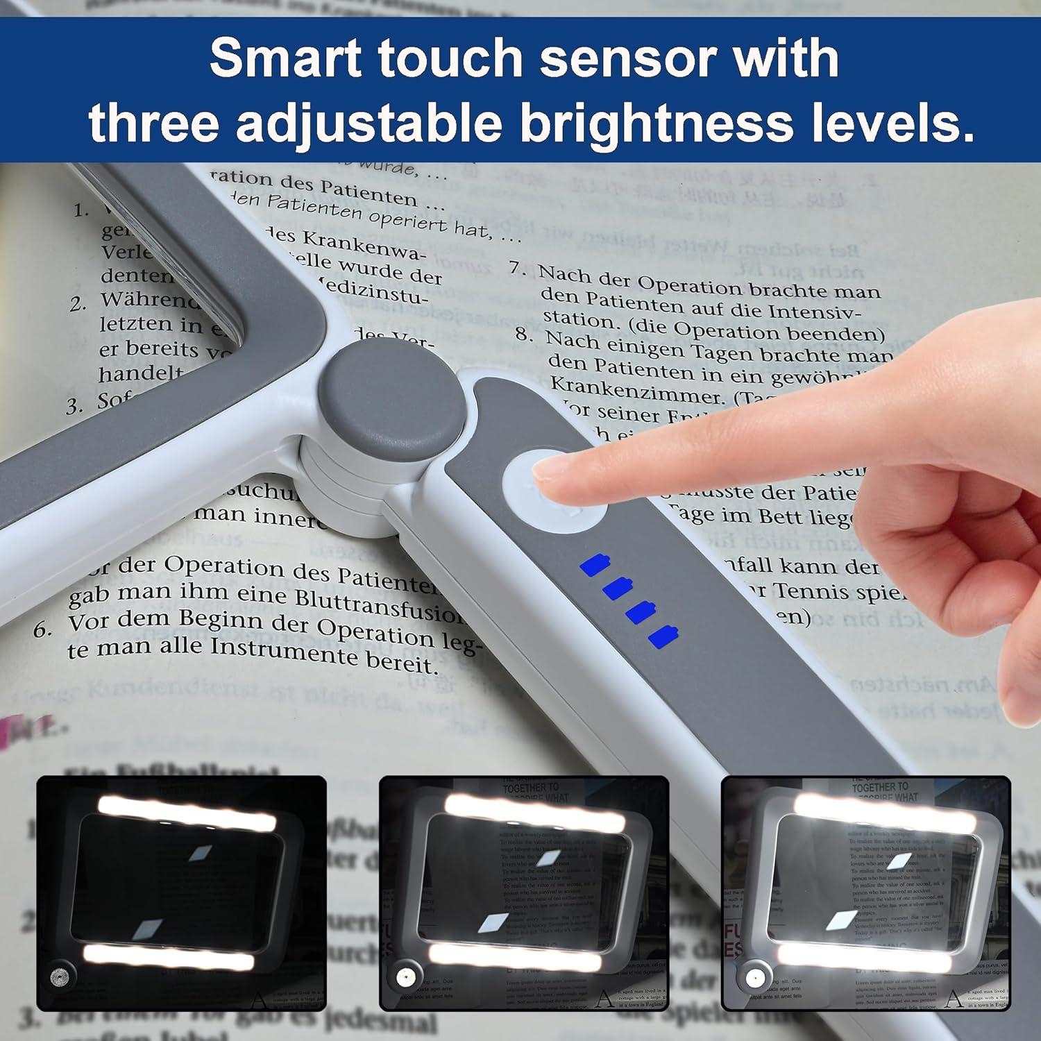 Lupa LED recargable TECHSHARE 4X con brillo ajustable