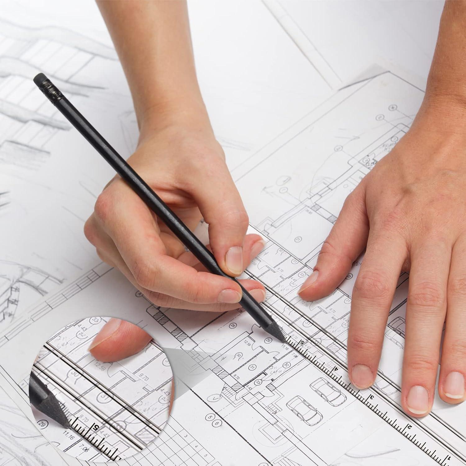 Reglas Magnificantes Chinco 4 Piezas Plástico Transparente 30.48 cm