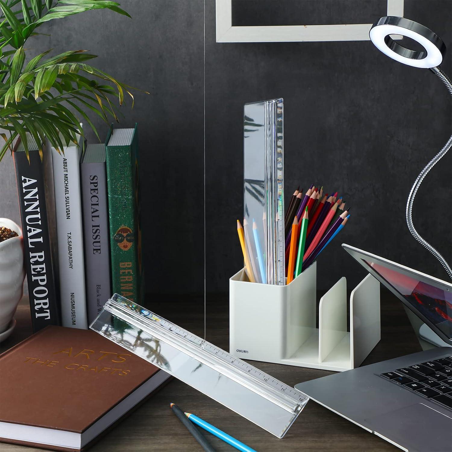 Reglas Magnificantes Chinco 4 Piezas Plástico Transparente 30.48 cm