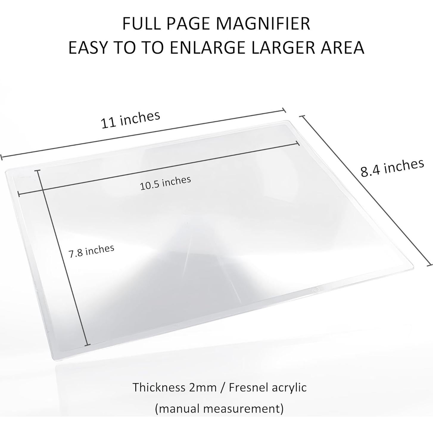 Hoja de Aumento Completa 2X MAGDEPO Acrílico 27.94x21.59 cm