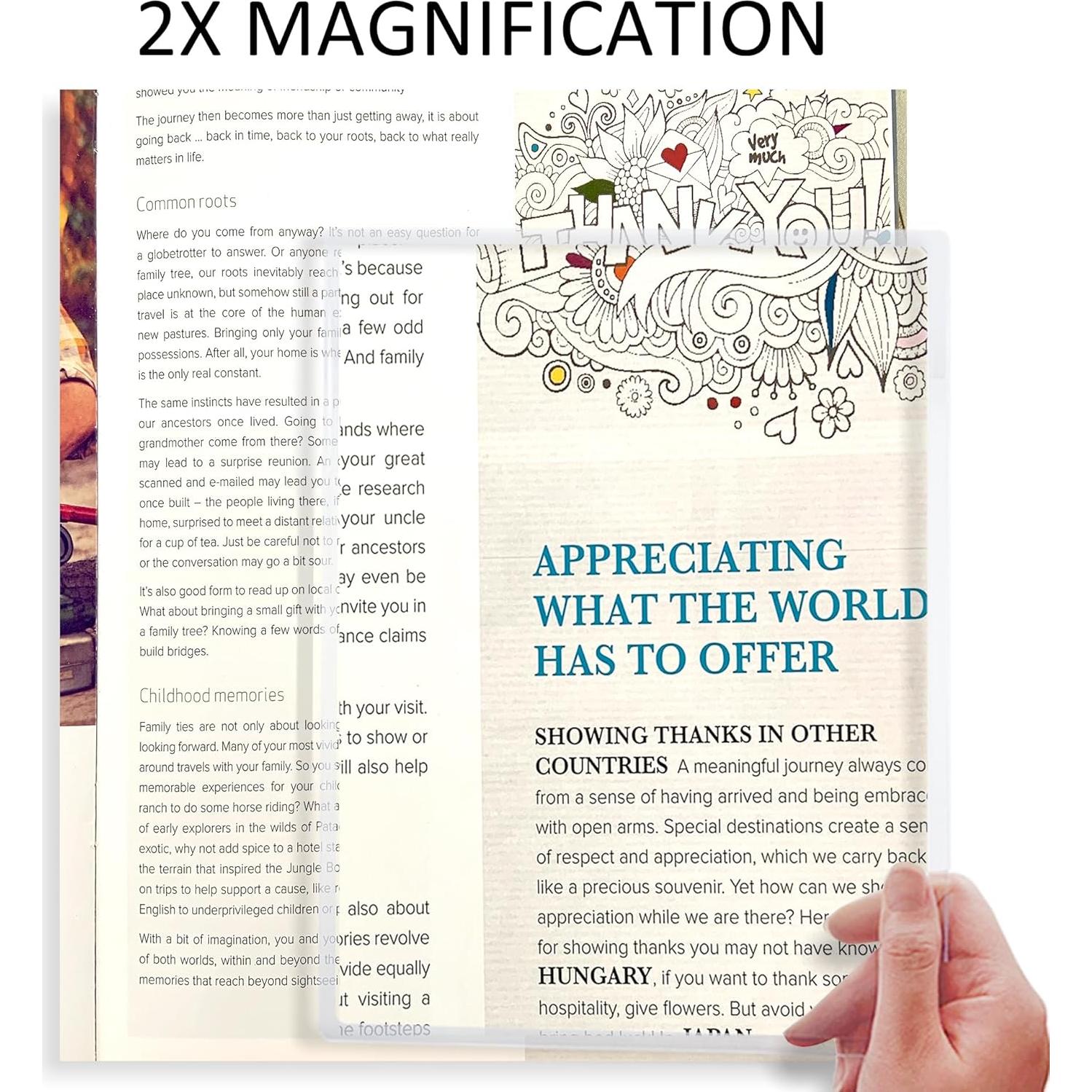 Hoja de Aumento Completa 2X MAGDEPO Acrílico 27.94x21.59 cm