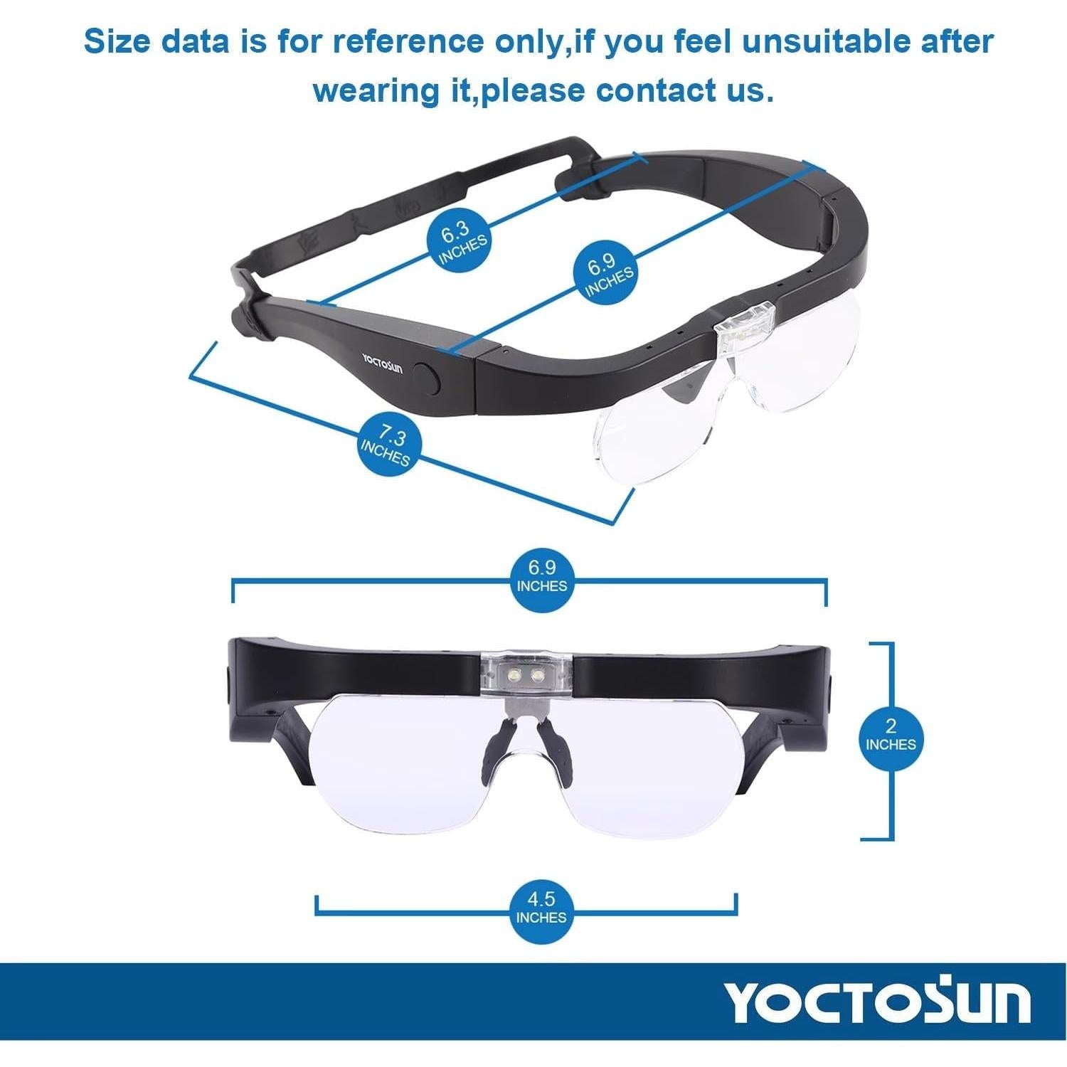 Gafas de Aumento Recargables YOCTOSUN con LED 1.5X a 5X
