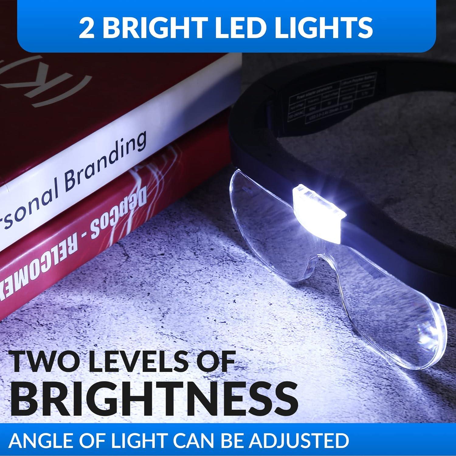 Gafas de Aumento Recargables YOCTOSUN con LED 1.5X a 5X