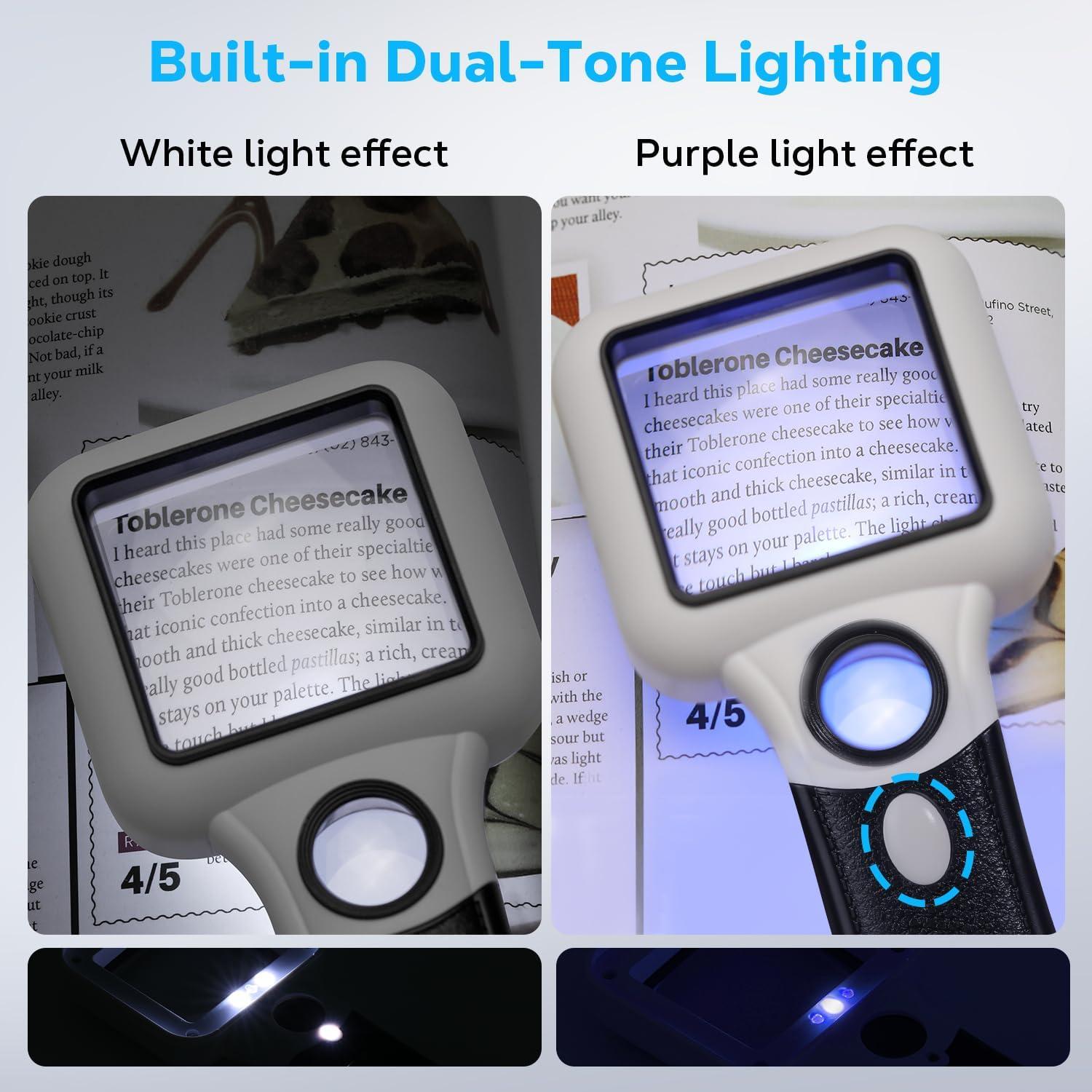 Lupa MoKo Iluminada 45X 10X con Luz LED para Lectura