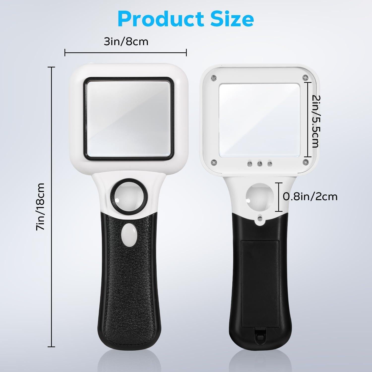 Lupa MoKo Iluminada 45X 10X con Luz LED para Lectura