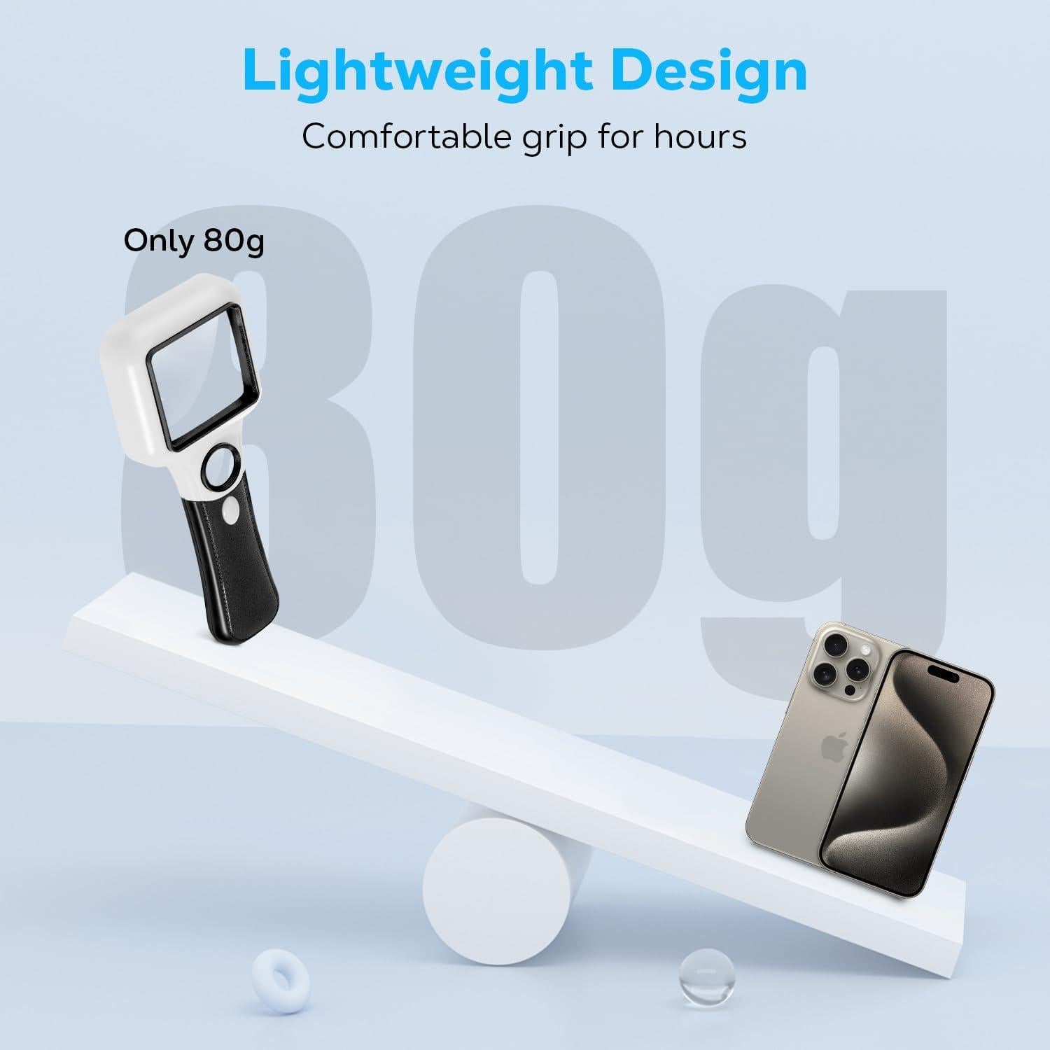 Lupa MoKo Iluminada 45X 10X con Luz LED para Lectura