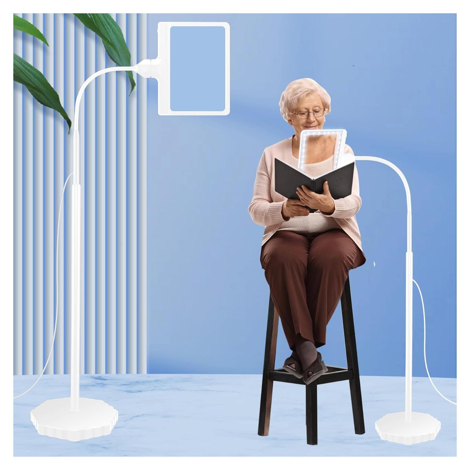 Lupa de Piso TUGEOVO 5X con Luz LED Ajustable y Soporte