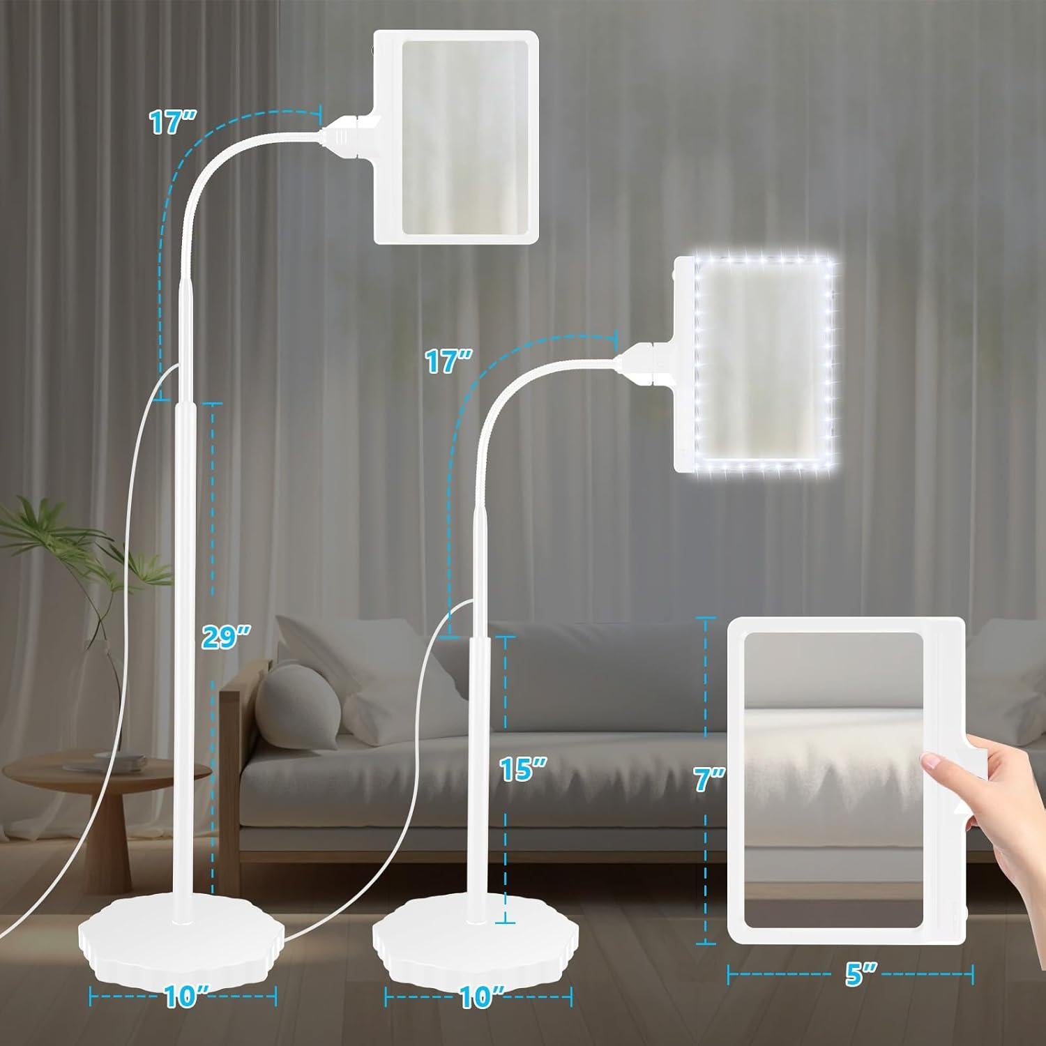 Lupa de Piso TUGEOVO 5X con Luz LED Ajustable y Soporte