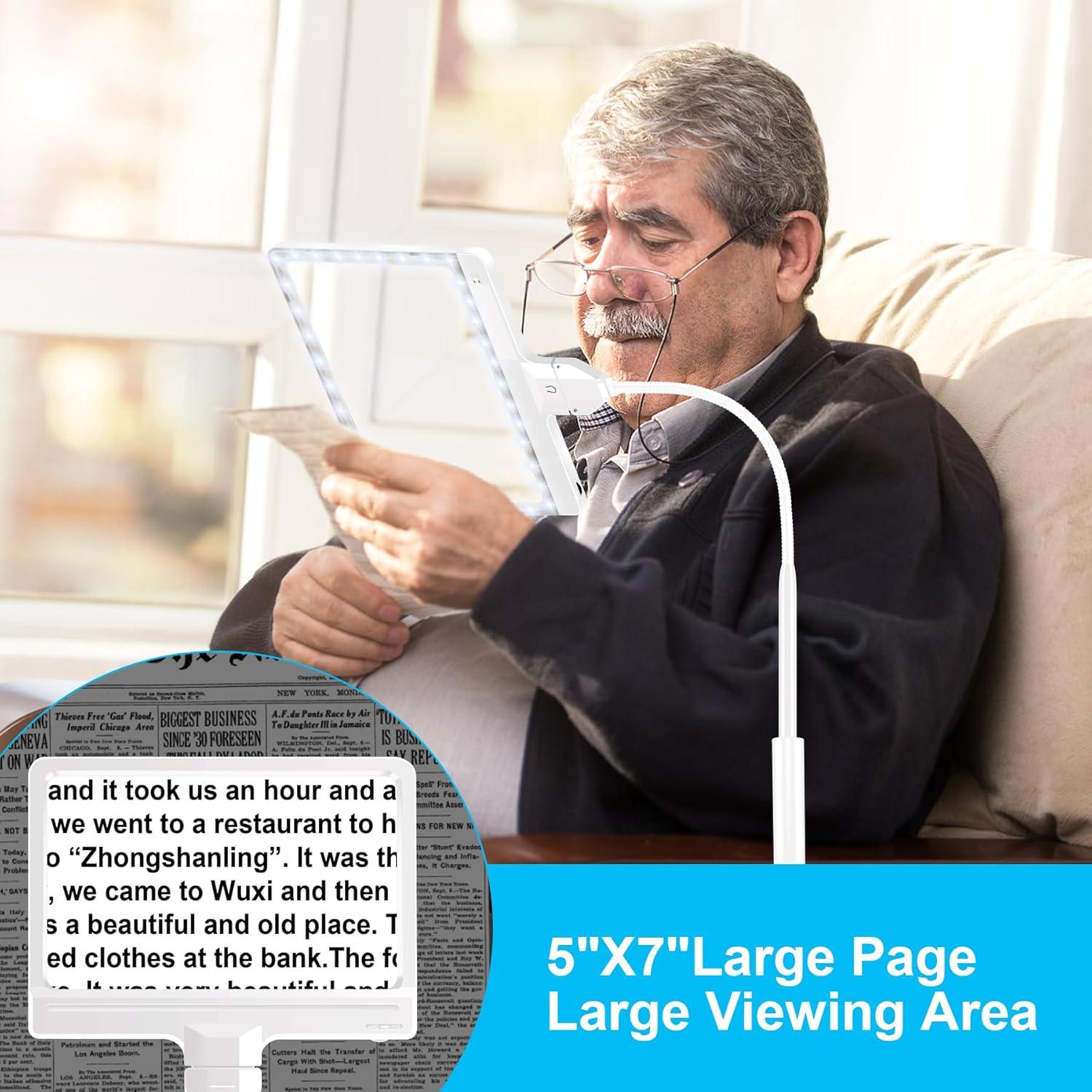 Lupa de Piso TUGEOVO 5X con Luz LED Ajustable y Soporte