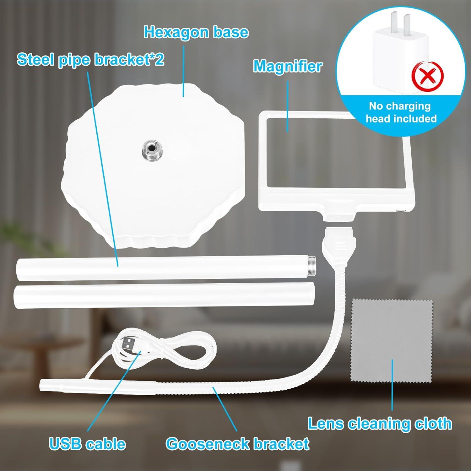 Lupa de Piso TUGEOVO 5X con Luz LED Ajustable y Soporte