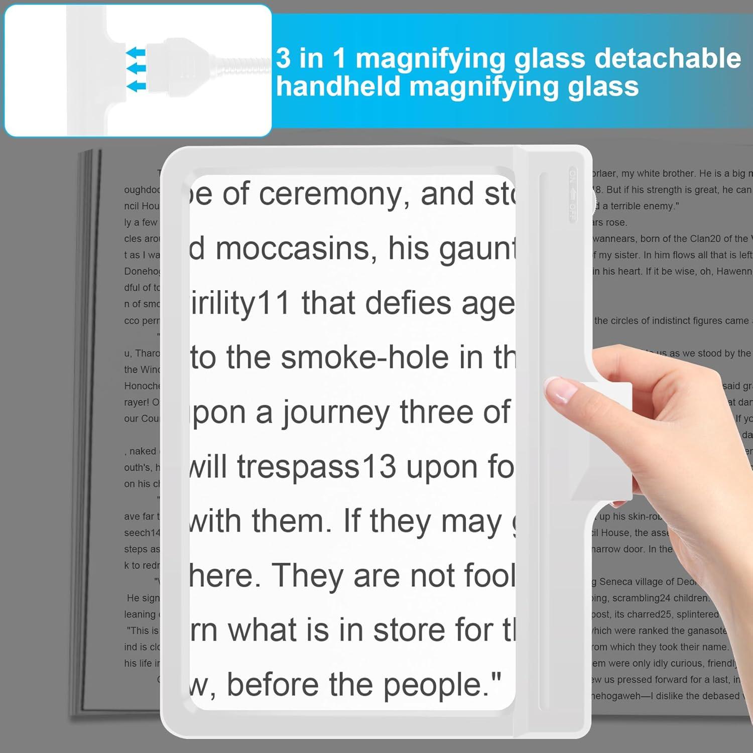 Lupa de Piso TUGEOVO 5X con Luz LED Ajustable y Soporte