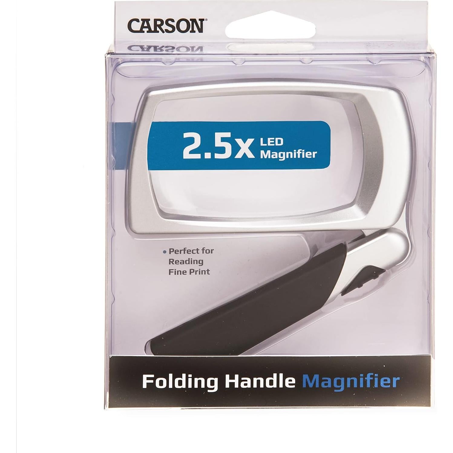 Lupa Rectangular Iluminada LED 2.5X Carson MJ-30