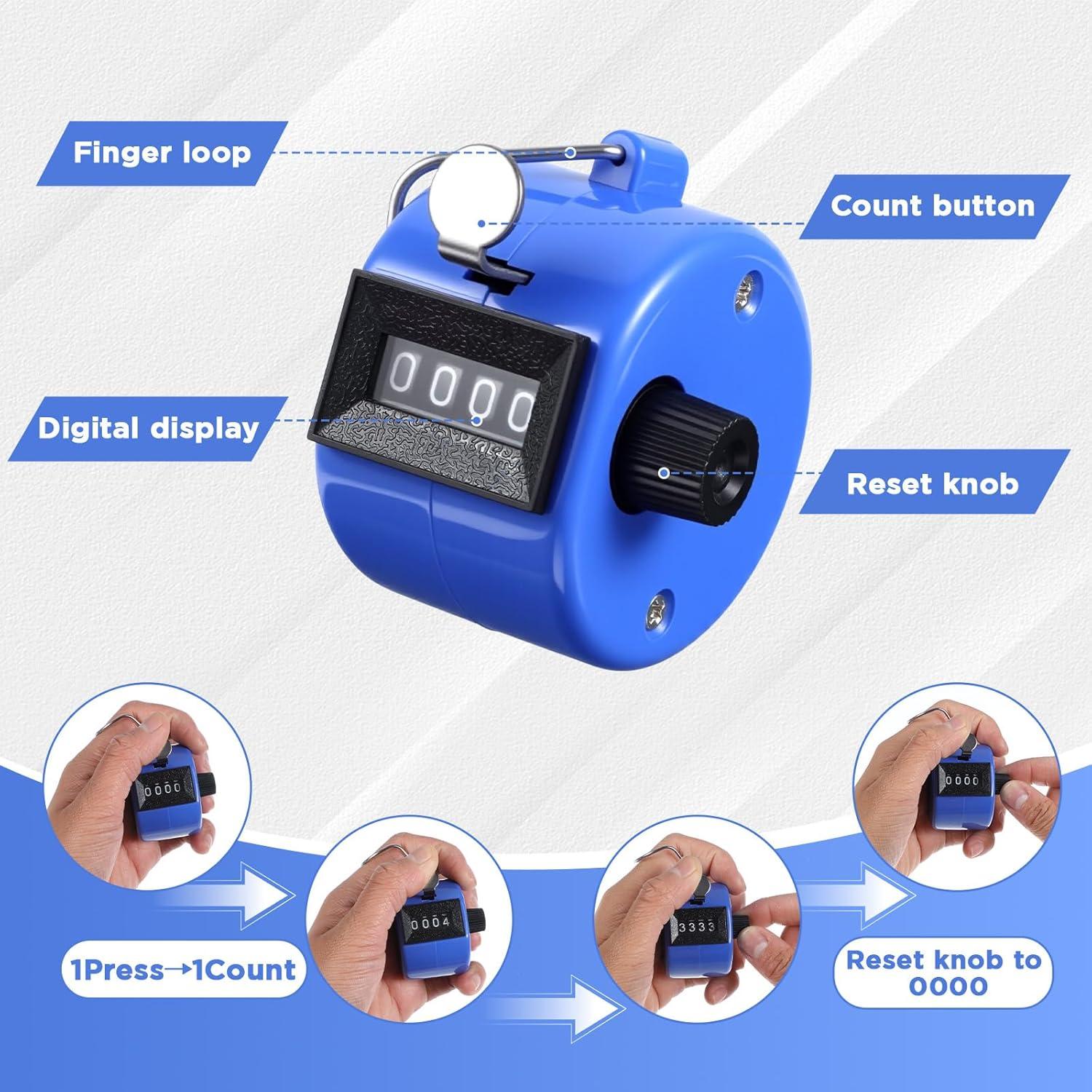 16 Contadores Manuales Clicker MAQUITA 4 Dígitos Coloridos