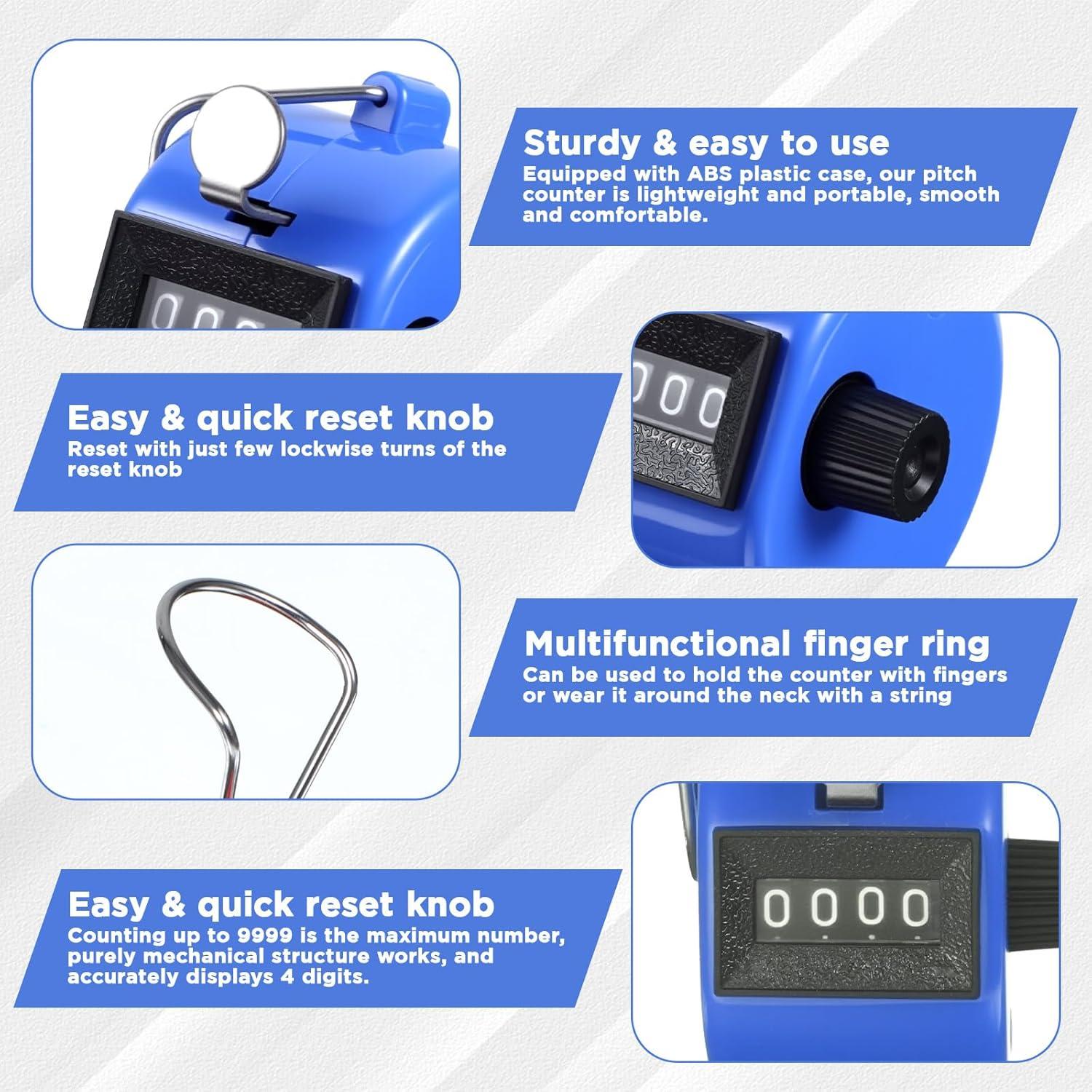 16 Contadores Manuales Clicker MAQUITA 4 Dígitos Coloridos