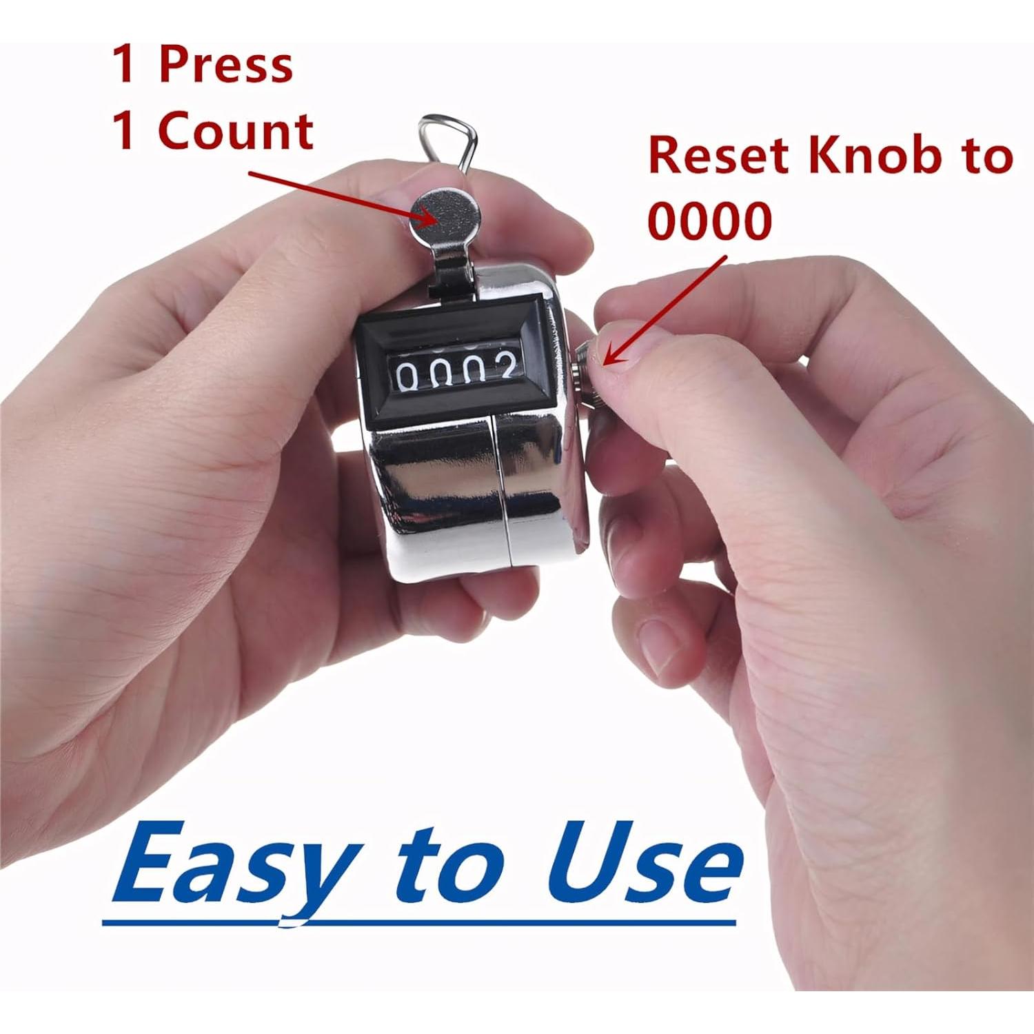 Contador de Mano GOGO de Metal 4 Dígitos para Conteo