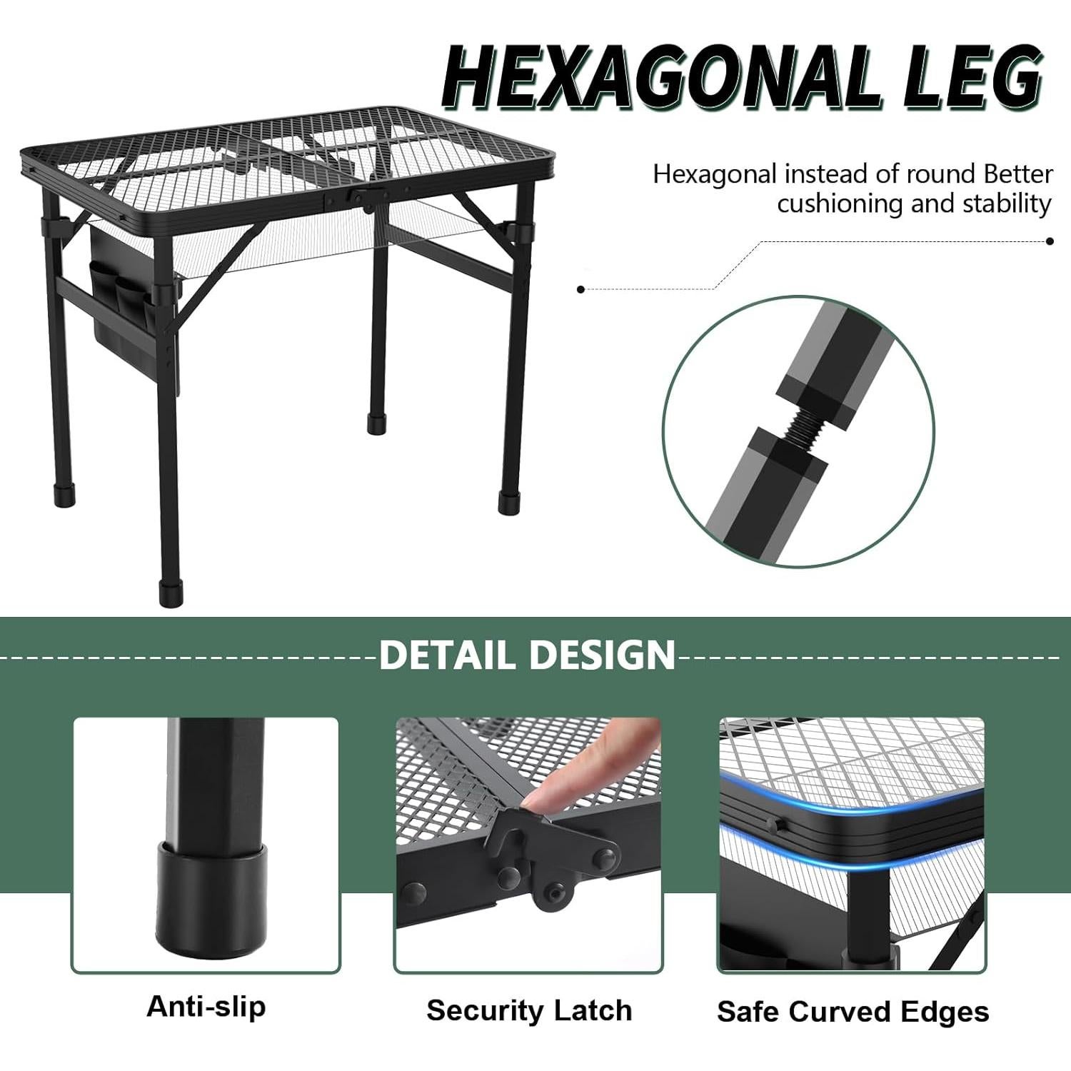 Mesa Plegable WildFinder 2x1.3 FT Ajustable Impermeable