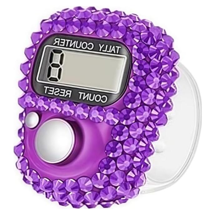 Contador Digital de Dedo Dwuww 1 Púrpura Portátil LCD