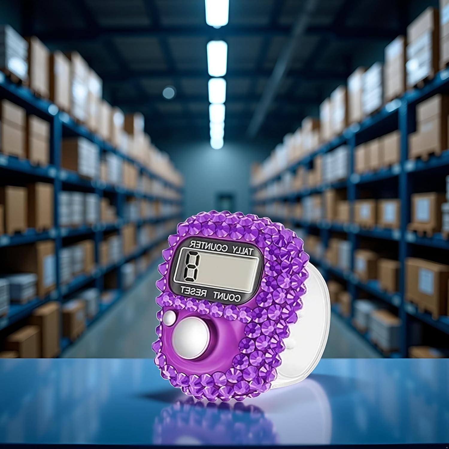 Contador Digital de Dedo Dwuww 1 Púrpura Portátil LCD