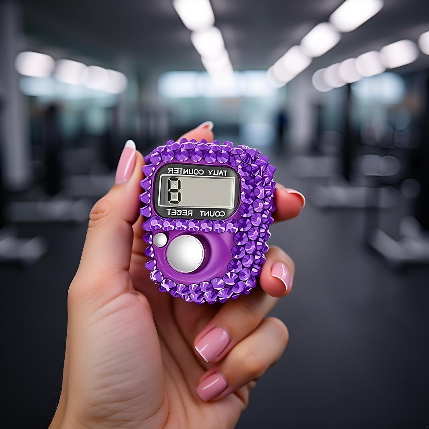 Contador Digital de Dedo Dwuww 1 Púrpura Portátil LCD