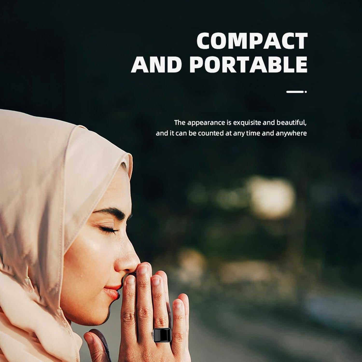 Contador Digital de Oraciones Tasbih Inteligente - Anillo Oro