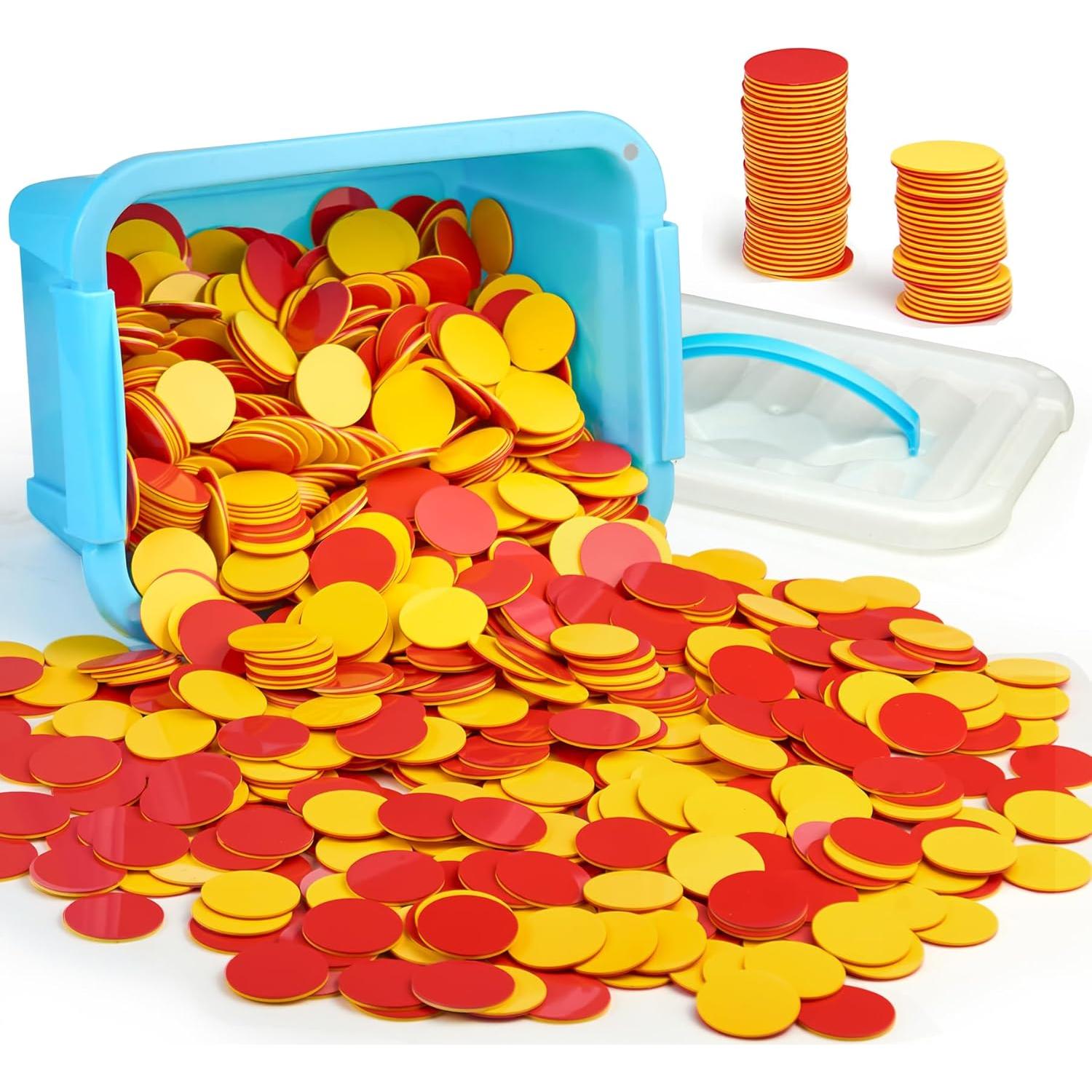 Contadores de Plástico 1000 PCS Tommyhome Rojo/Amarillo