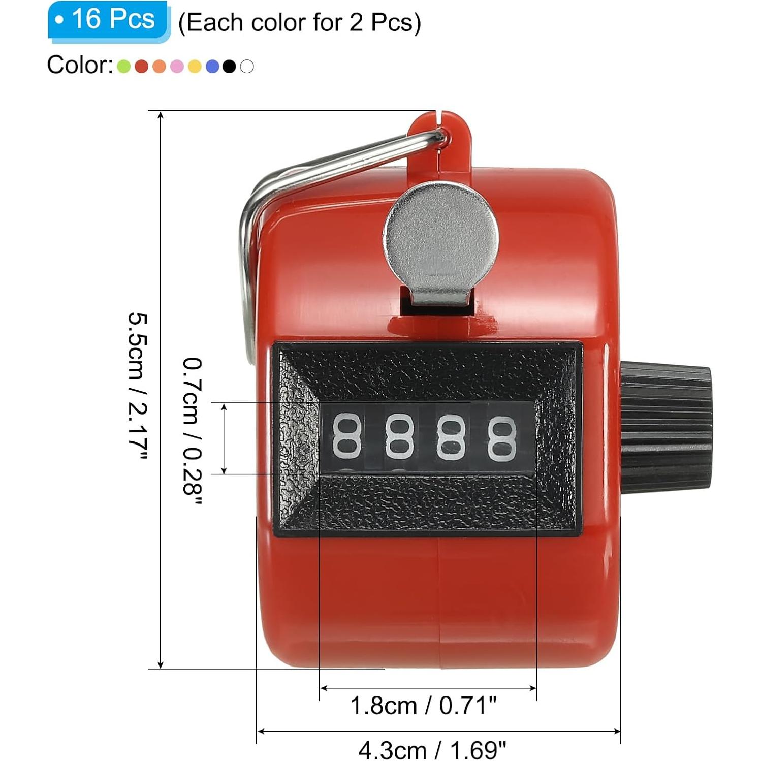 Contador Clicker PATIKIL 16 Pcs 4 Dígitos Portátil Multicolor