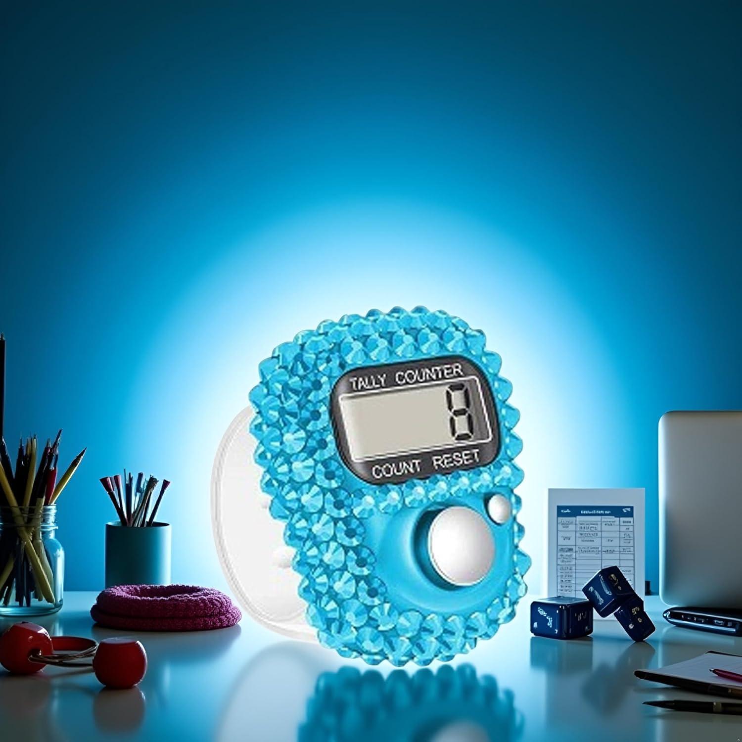 Contador Electrónico de Dedo PurYupearl Azul - Digital Portátil