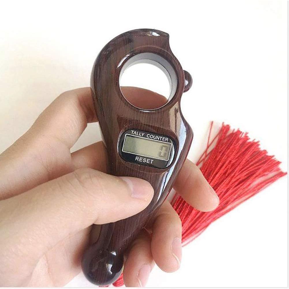 Contador Digital de Misbaha Genérico para Oración - Madera Oscura